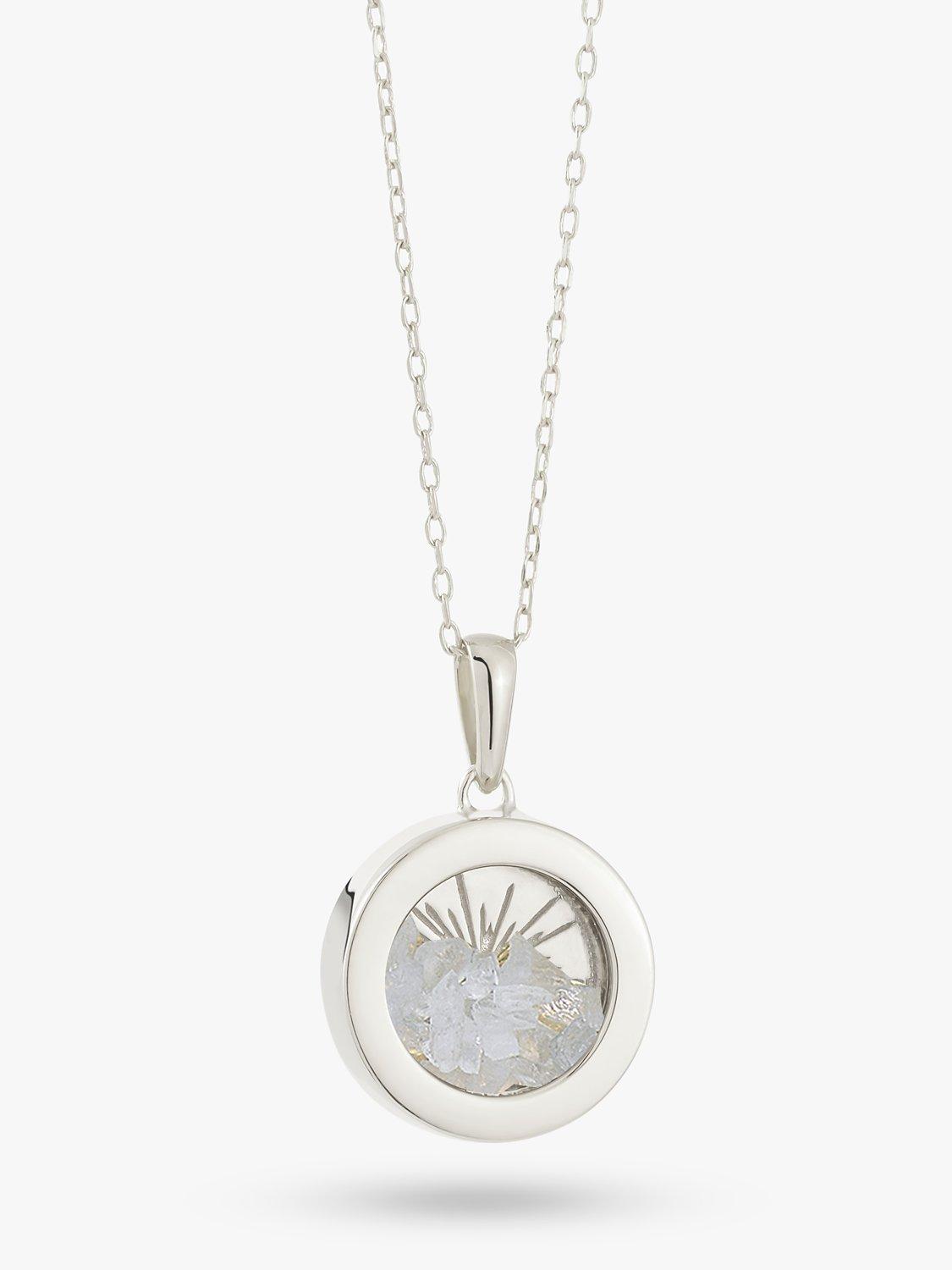 Rachel Jackson London Small Deco Sun Amulet Birthstone Necklace, Silver/Moonstone
