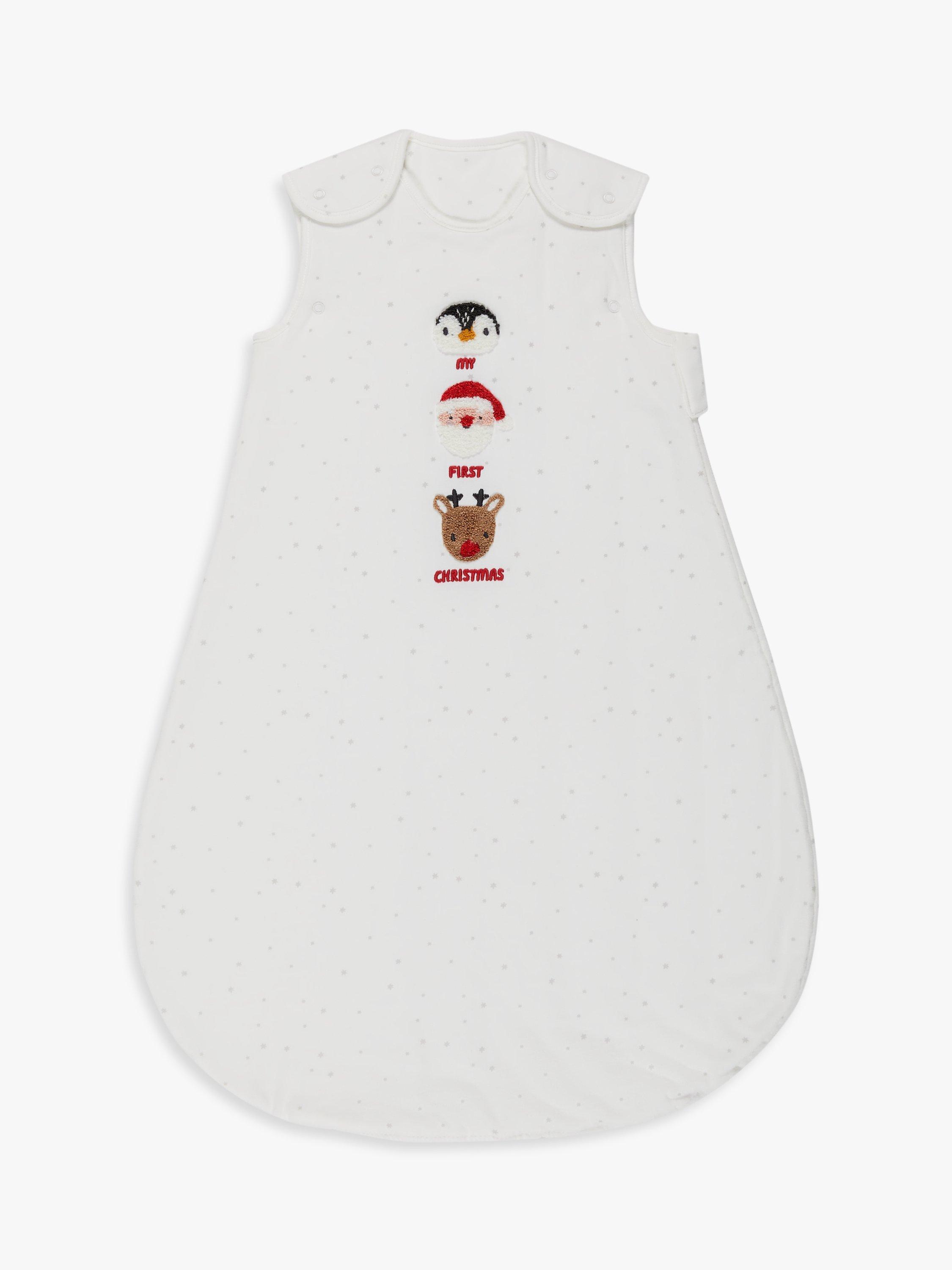 John Lewis My First Christmas Baby Sleeping Bag, 2.5 Tog, Cream, 0-6 months