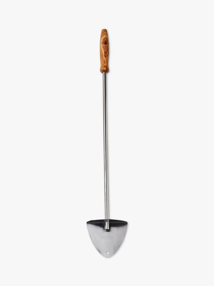 Delivita Stainless Steel Pizza Oven Prodder & Blower with Olive Wood Handle, Silver/Natural