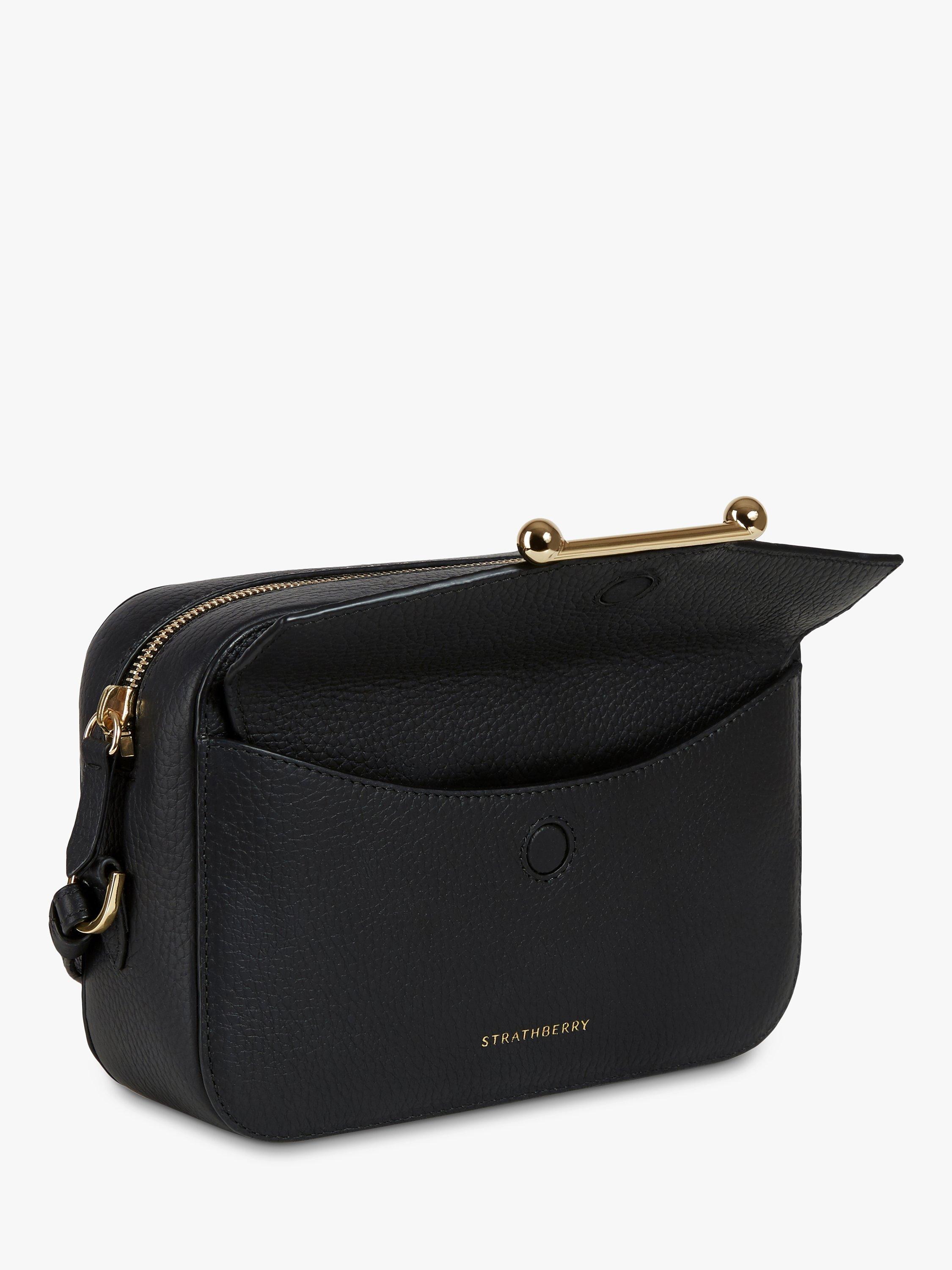 Strathberry Mosaic Leather Camera Bag, Black