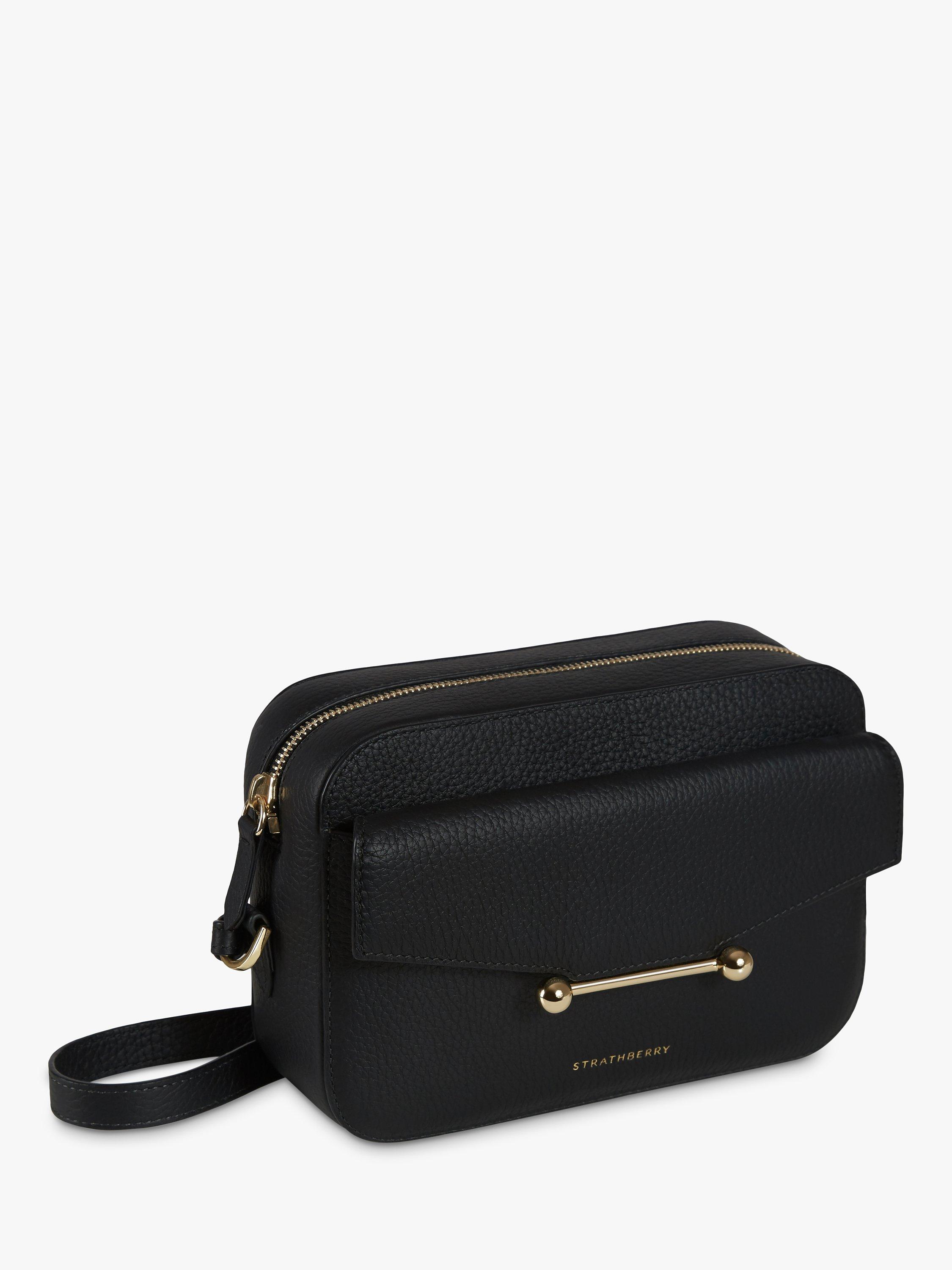 Strathberry Mosaic Leather Camera Bag, Black