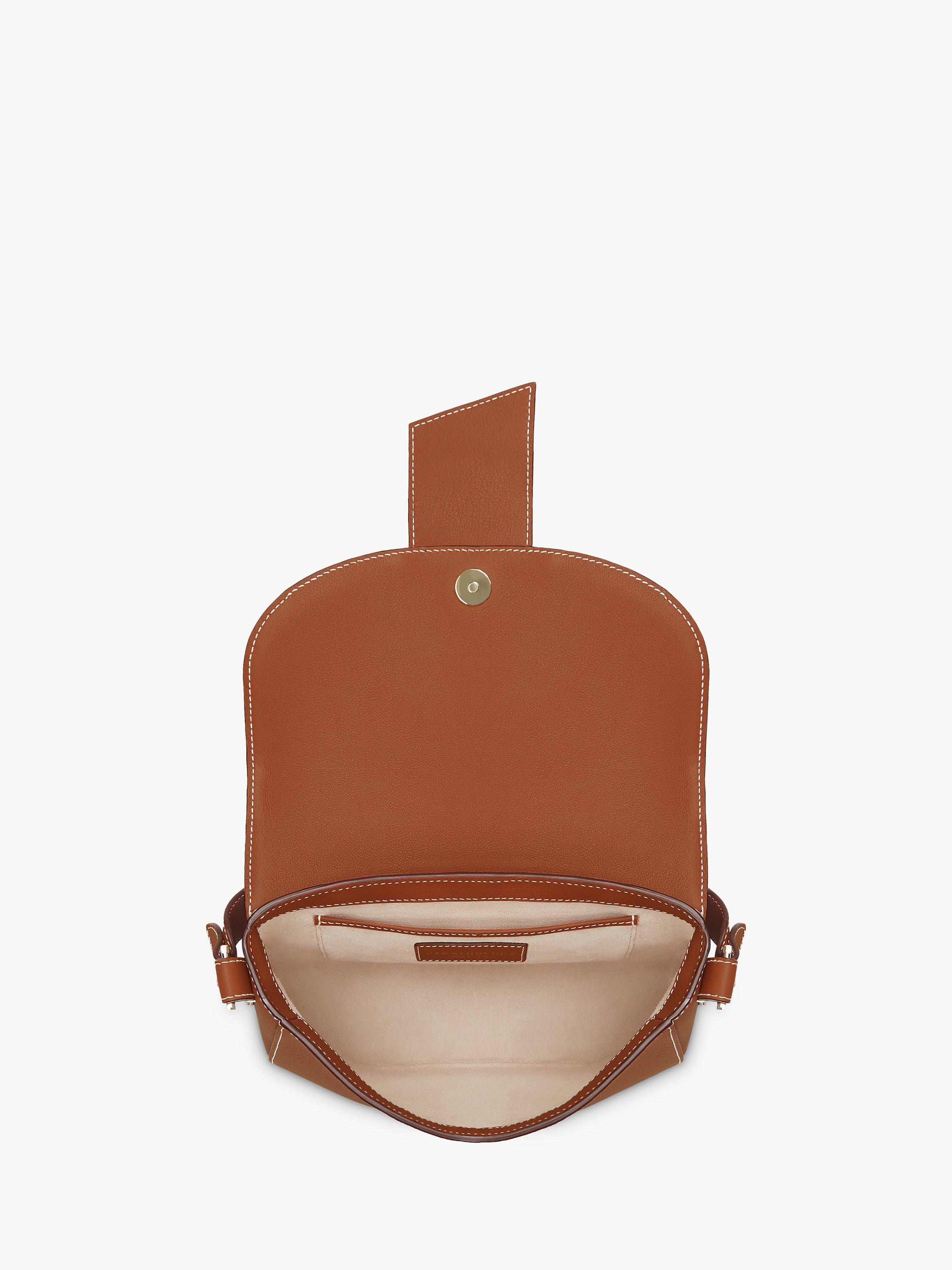 Product image 2 of 4, which shows Strathberry Crescent Leather Satchel Bag, Chestnut