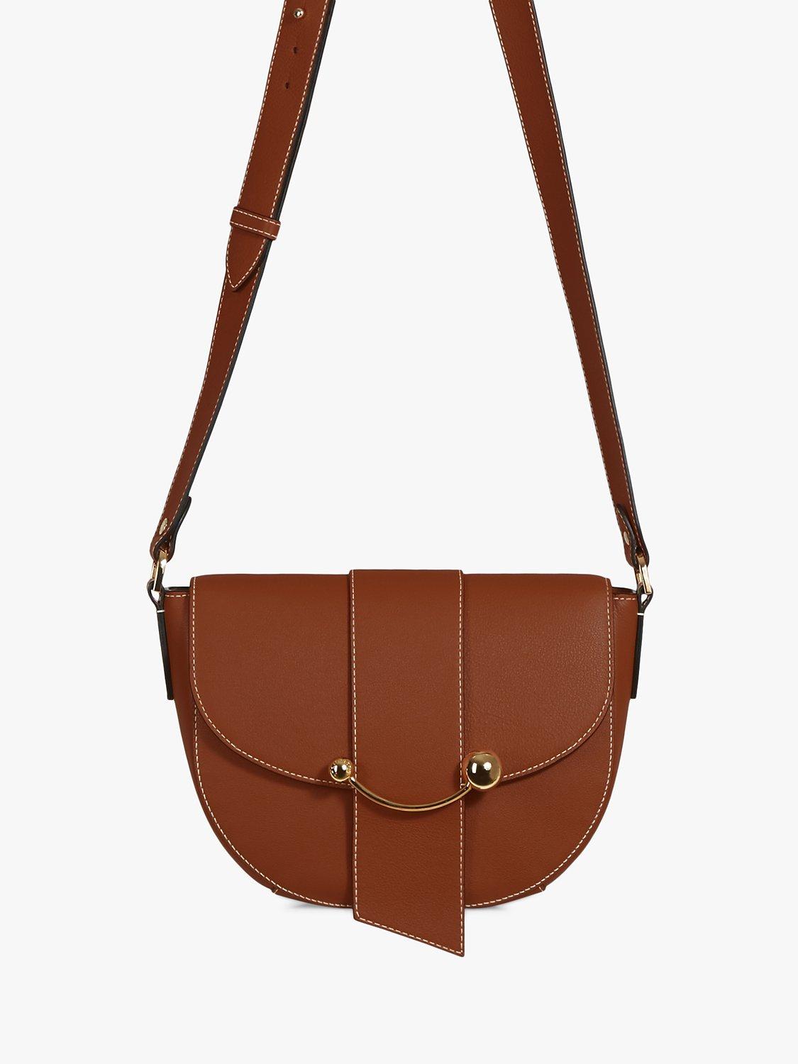 Product image 3 of 4, which shows Strathberry Crescent Leather Satchel Bag, Chestnut