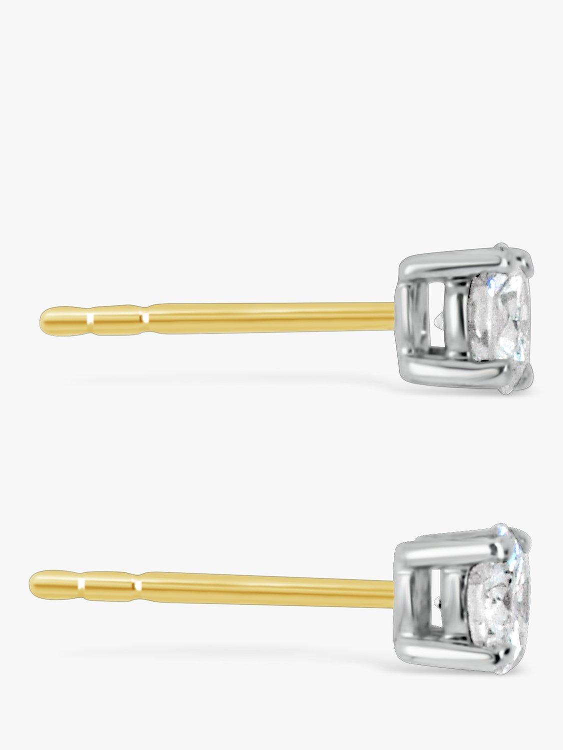 Product image 3 of 6, which shows Milton & Humble Jewellery Pre-Loved 18ct Yellow Gold & Diamond Stud Earrings