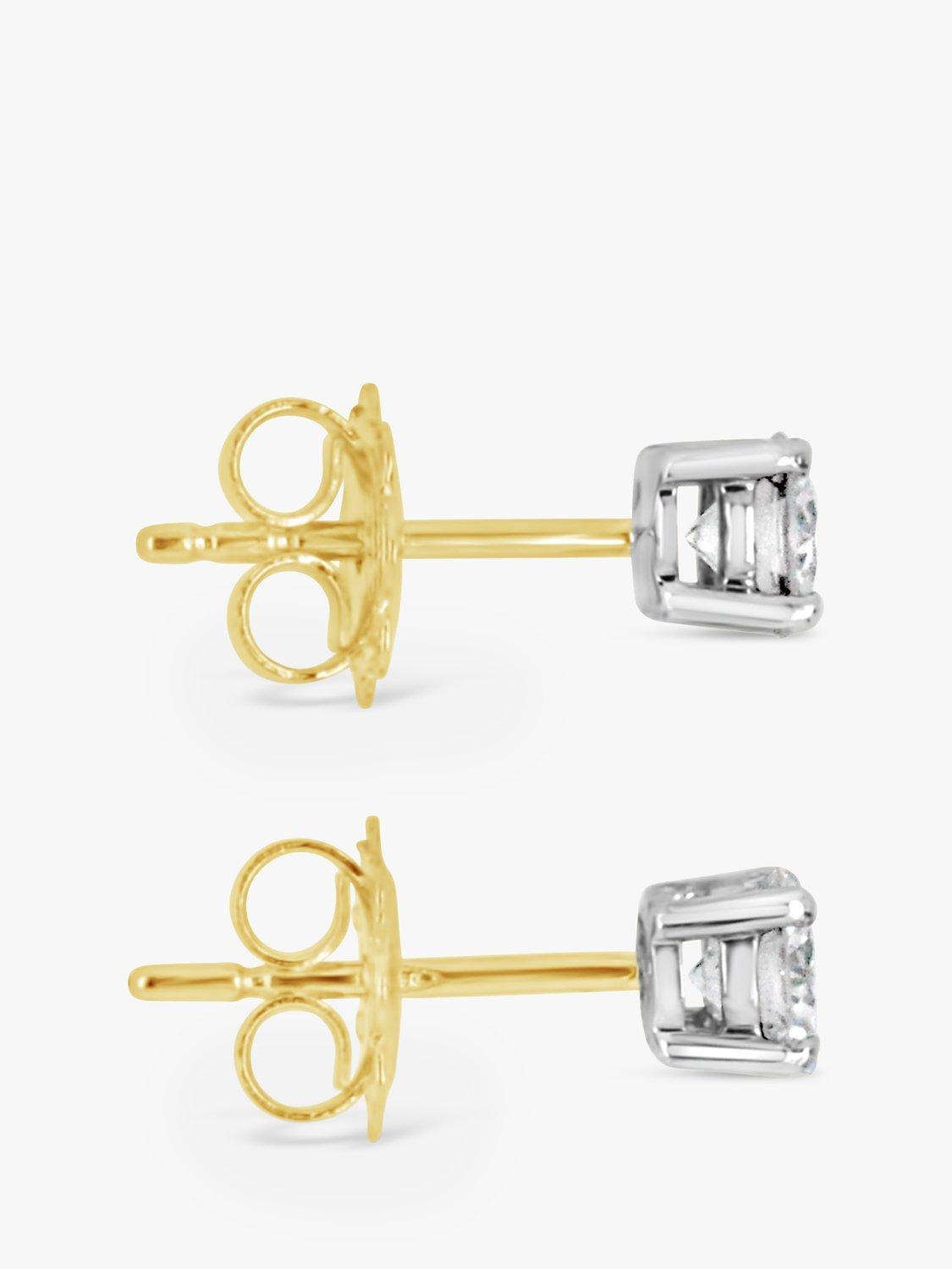 Product image 4 of 6, which shows Milton & Humble Jewellery Pre-Loved 18ct Yellow Gold & Diamond Stud Earrings