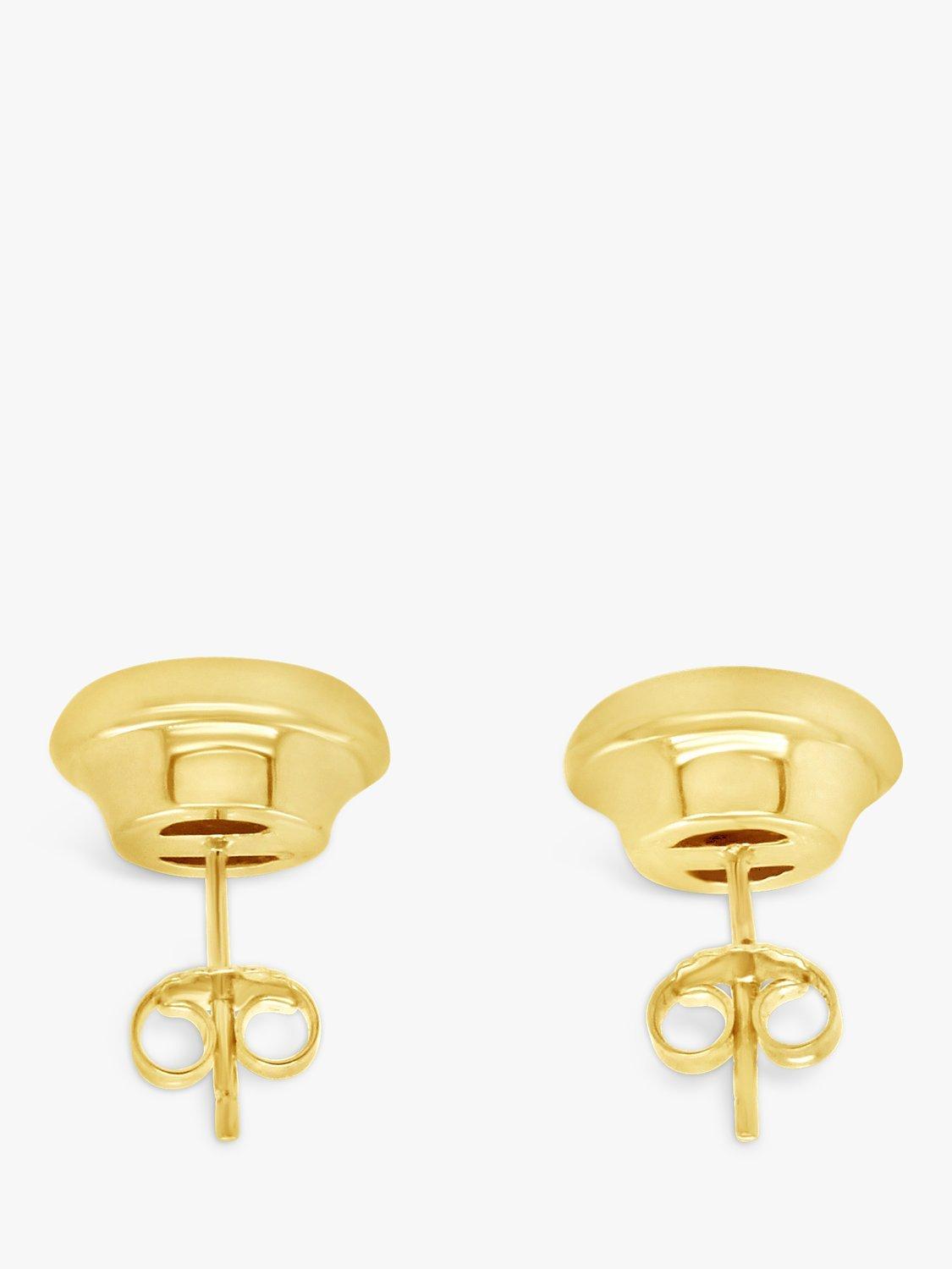 Product image 3 of 4, which shows Milton & Humble Jewellery Pre-Loved 9ct Yellow Gold Emerald Stud Earrings