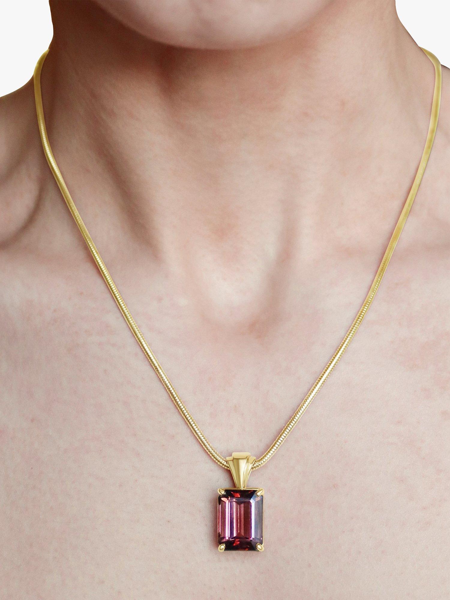 Product image 3 of 3, which shows Milton & Humble Jewellery Pre-Loved 14ct Yellow Gold Tourmaline Pendant Necklace