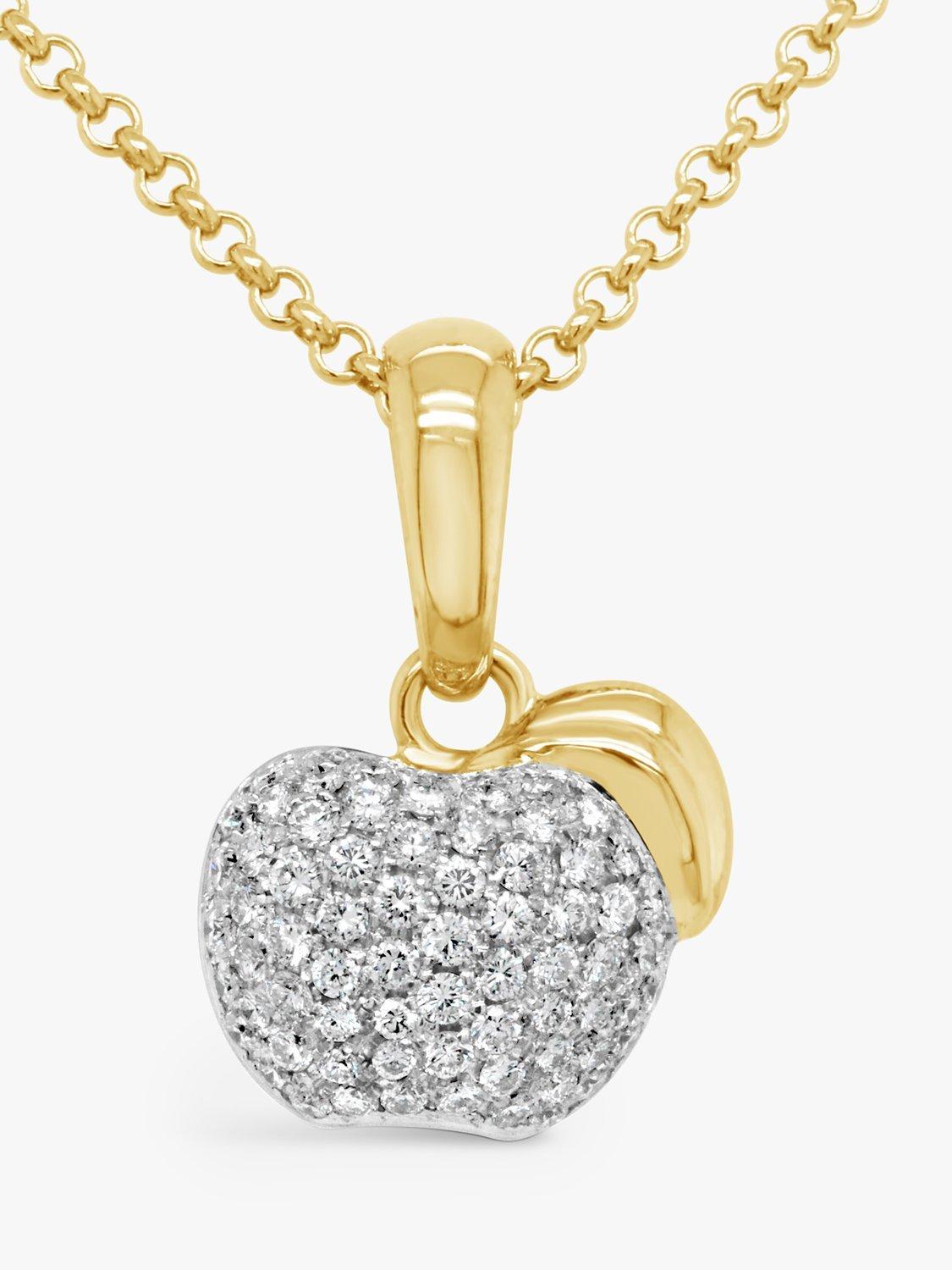 Product image 1 of 3, which shows Milton & Humble Jewellery Pre-Loved Chimento 18ct Yellow Gold and Diamond Apple Pendant Necklace
