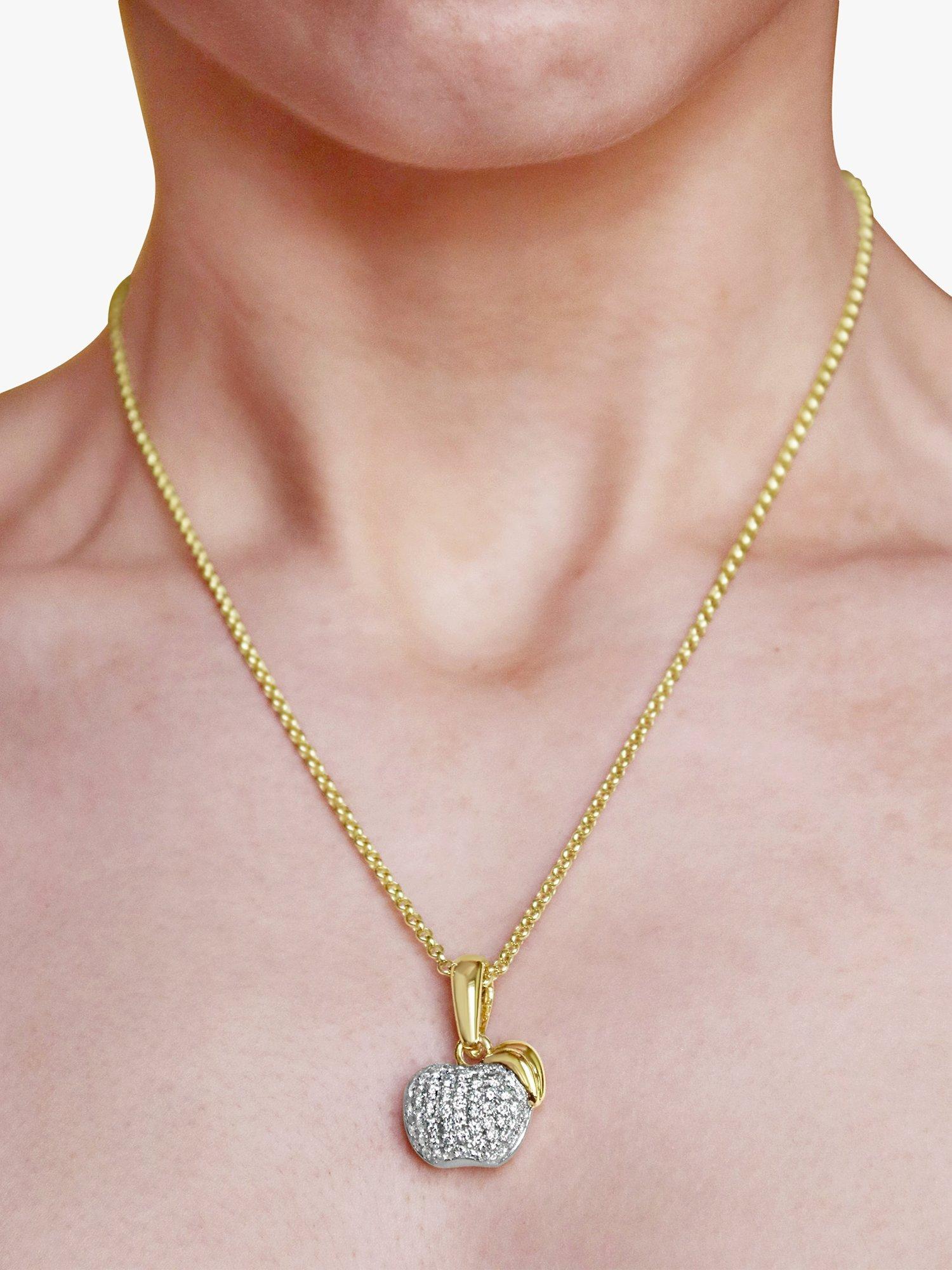 Product image 3 of 3, which shows Milton & Humble Jewellery Pre-Loved Chimento 18ct Yellow Gold and Diamond Apple Pendant Necklace