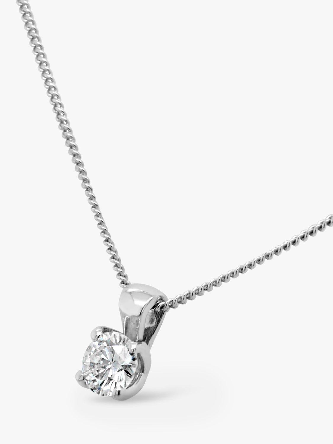 Product image 2 of 4, which shows Milton & Humble Jewellery Pre-Loved 9ct White Gold Single Diamond Pendant Necklace