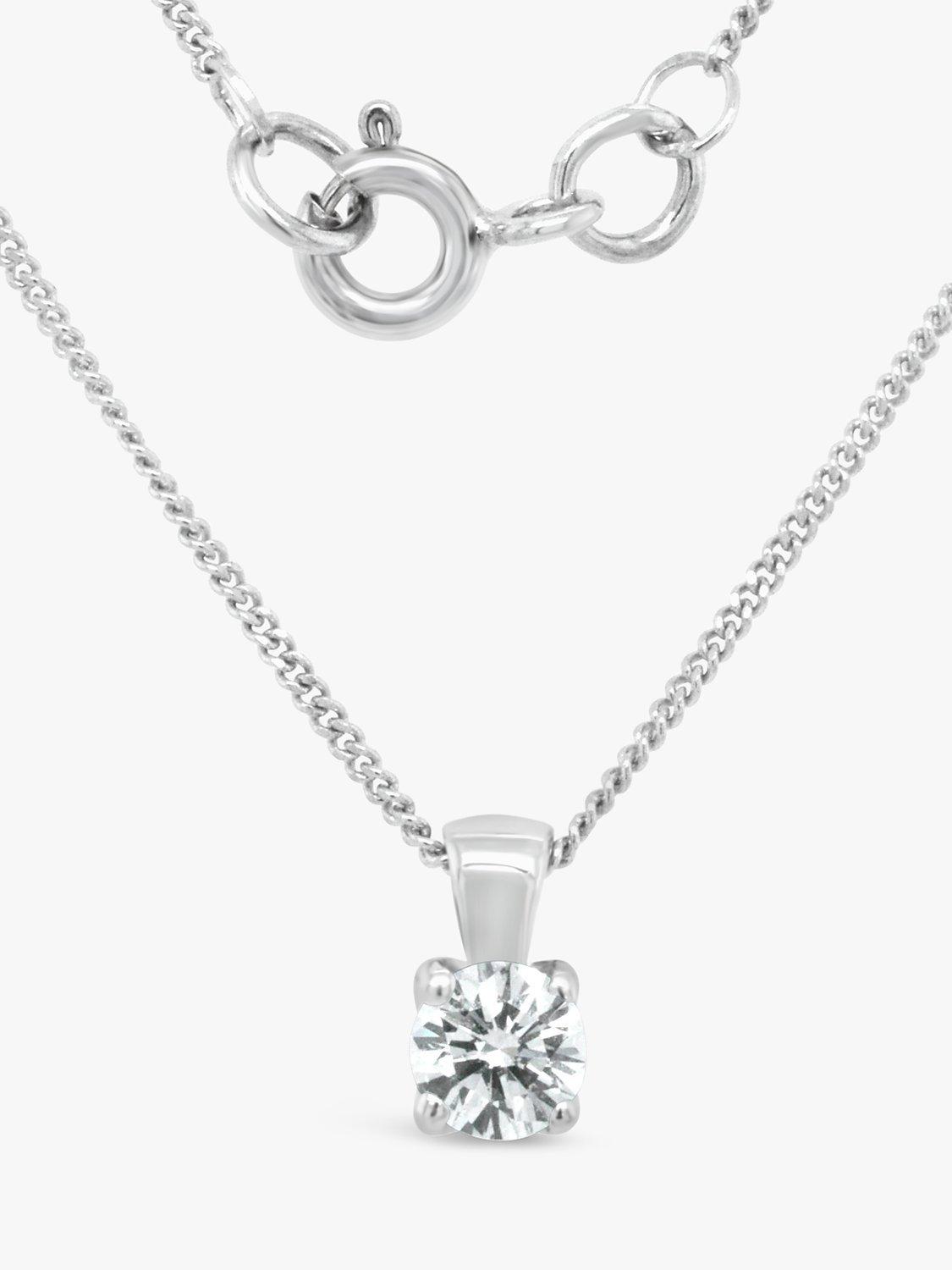 Product image 3 of 4, which shows Milton & Humble Jewellery Pre-Loved 9ct White Gold Single Diamond Pendant Necklace