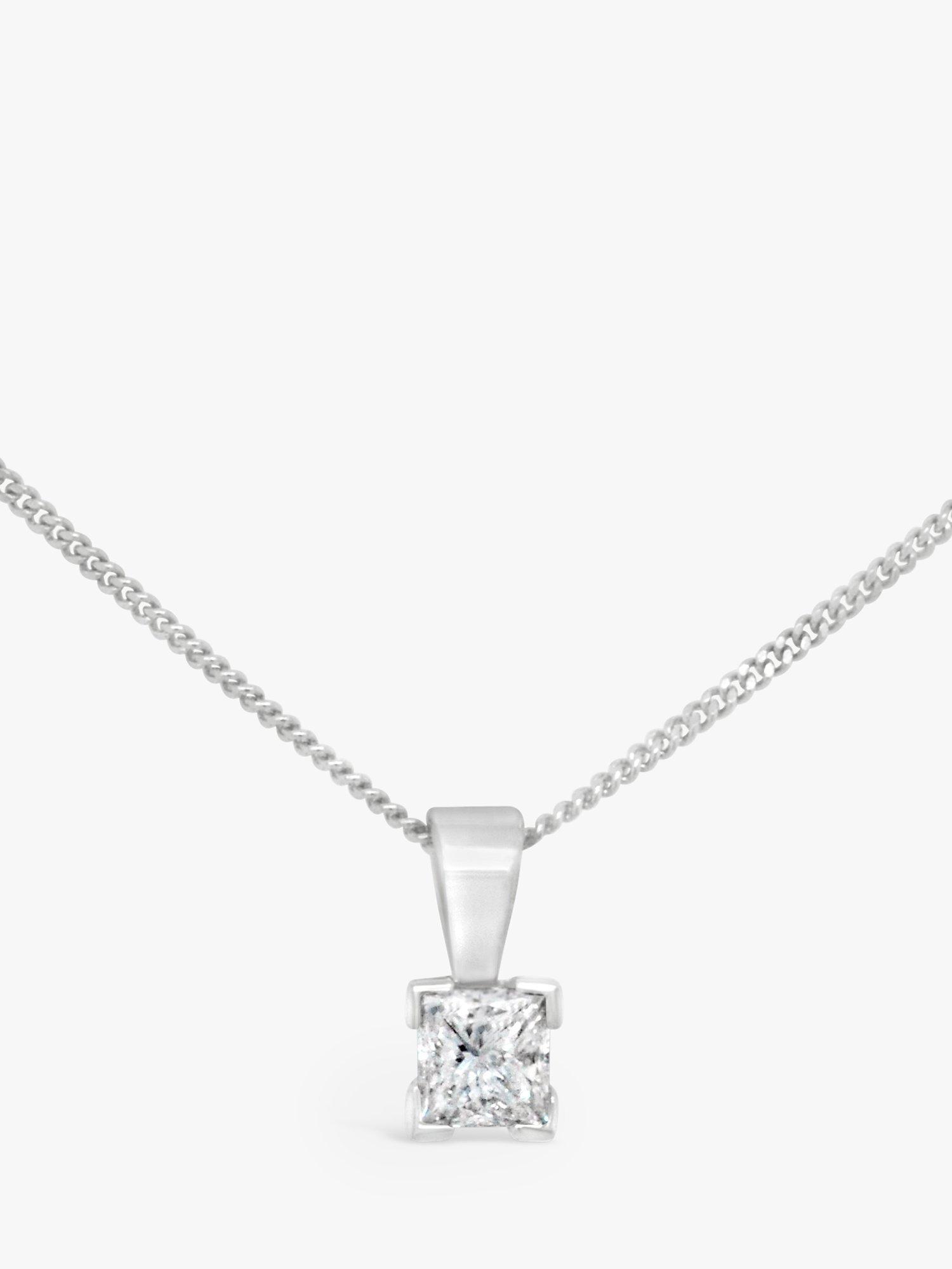 Product image 1 of 4, which shows Milton & Humble Jewellery Pre-Loved White Gold Solitaire Diamond Pendant Necklace
