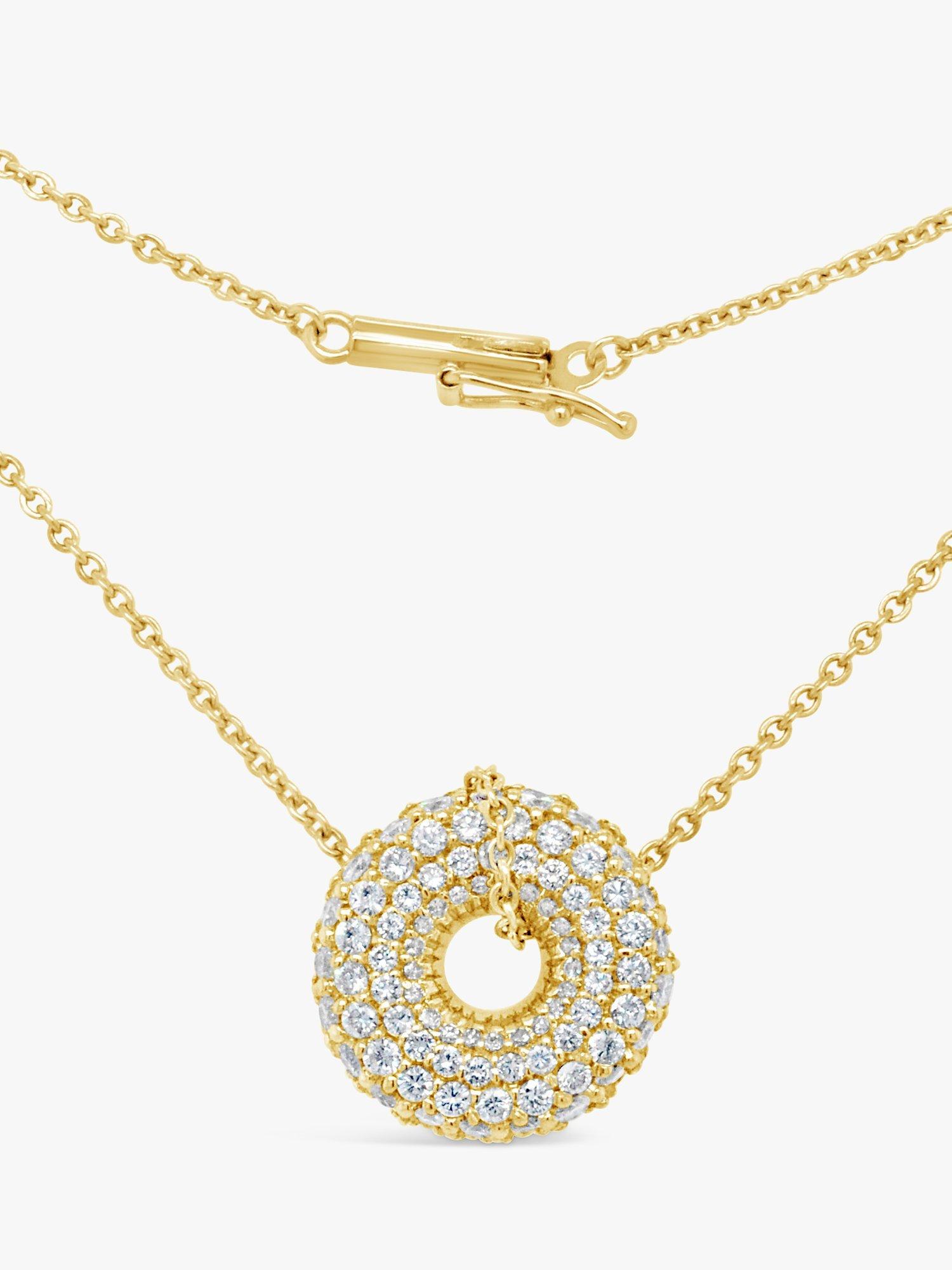 Milton & Humble Jewellery Pre-Loved Jose Hess 18ct Yellow Gold & Diamond Doughnut Pendant Necklace