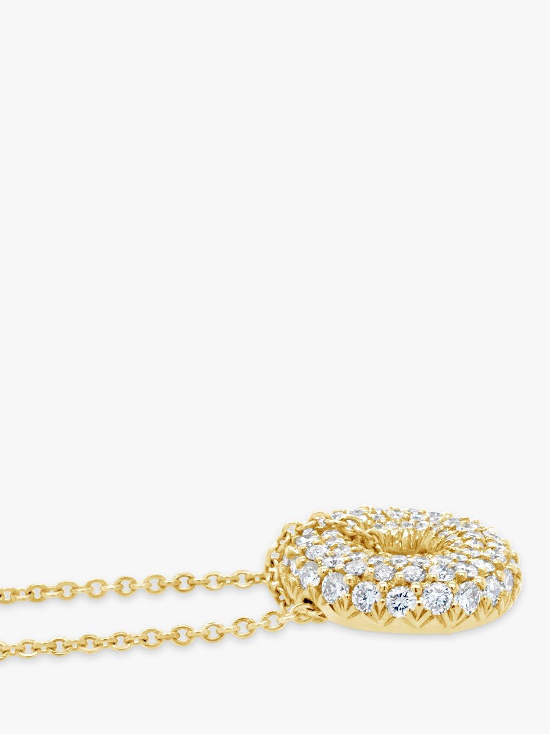 Milton & Humble Jewellery Pre-Loved Jose Hess 18ct Yellow Gold & Diamond Doughnut Pendant Necklace