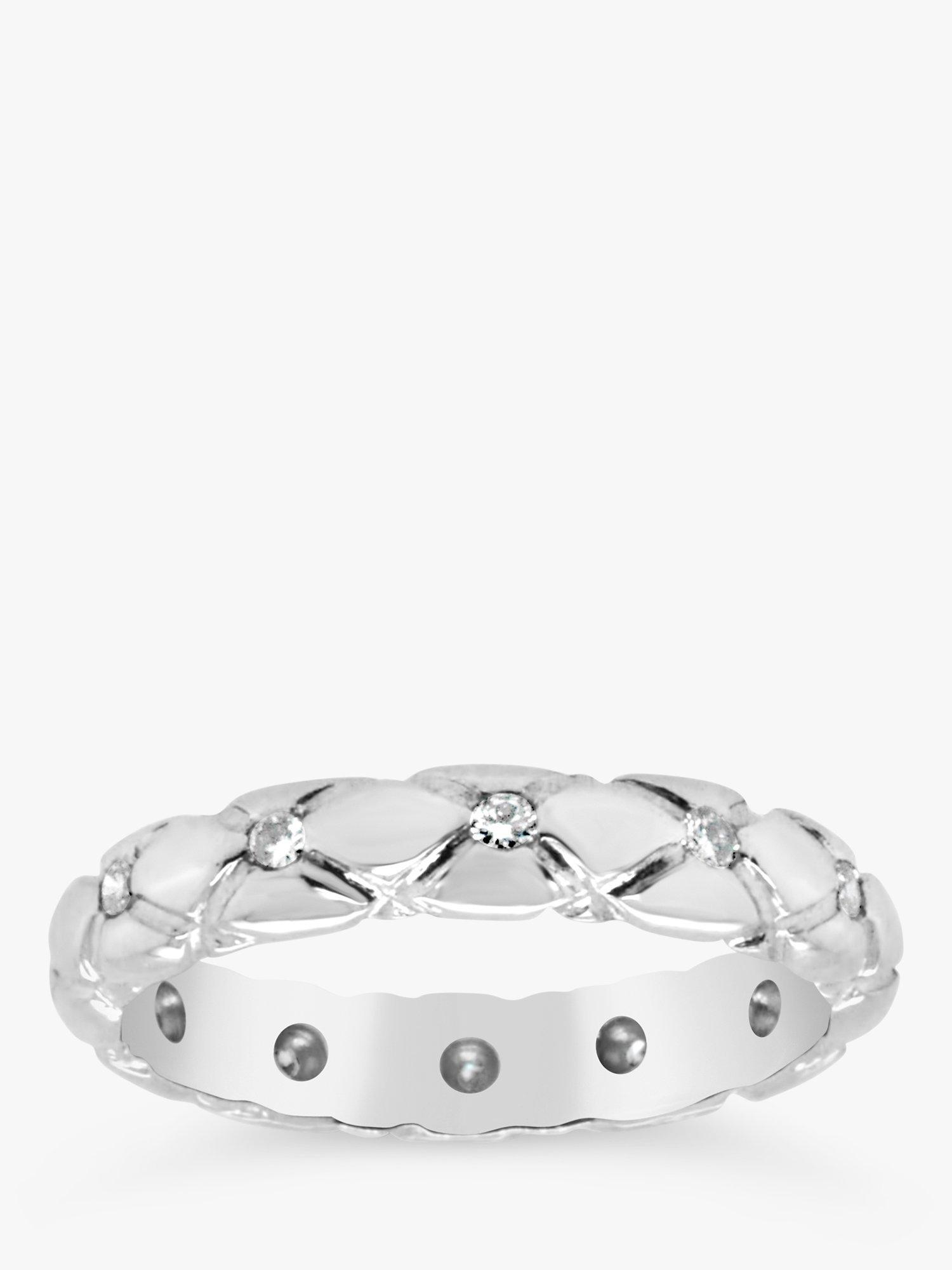 Product image 1 of 6, which shows Milton & Humble Jewellery Pre-Loved Platinum Diamond Groove Band Ring, Dated 2000
