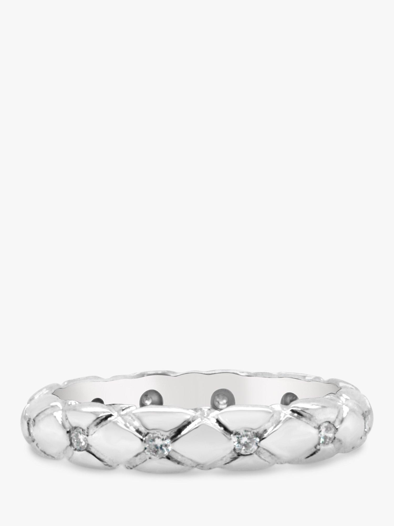Product image 2 of 6, which shows Milton & Humble Jewellery Pre-Loved Platinum Diamond Groove Band Ring, Dated 2000