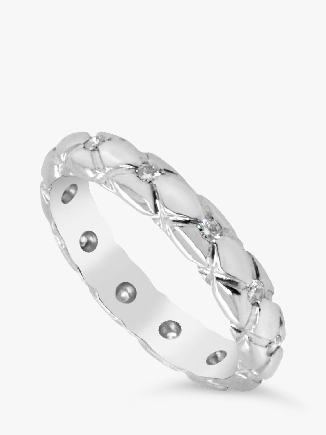 Product image 3 of 6, which shows Milton & Humble Jewellery Pre-Loved Platinum Diamond Groove Band Ring, Dated 2000