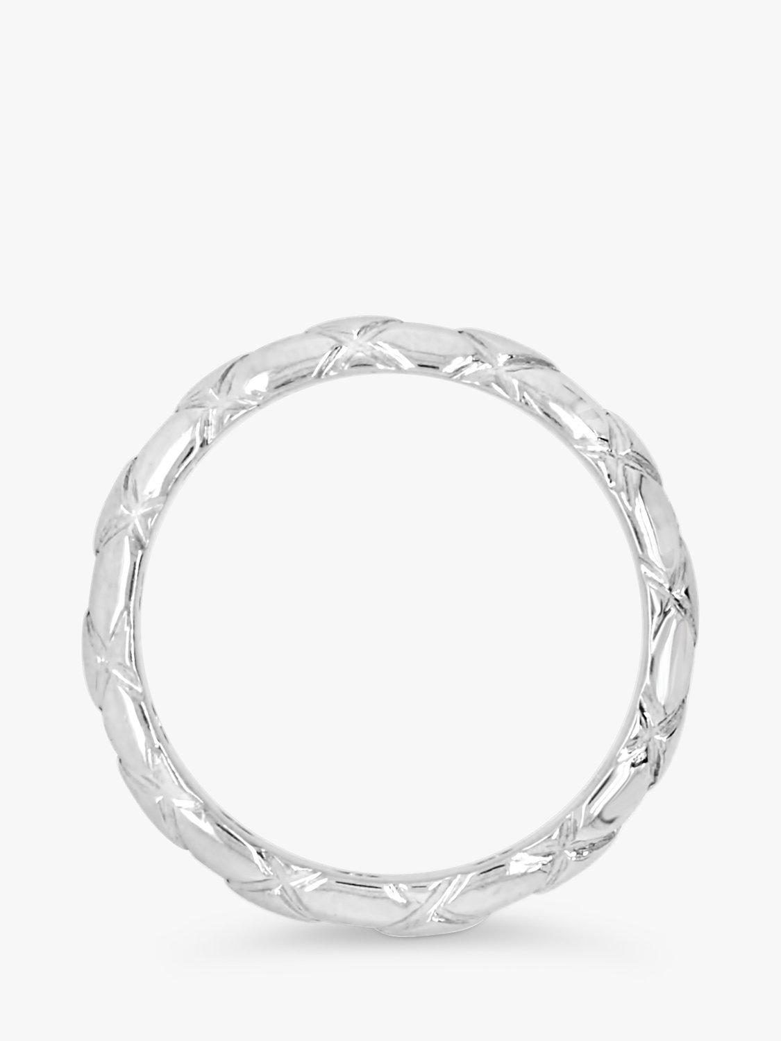Product image 5 of 6, which shows Milton & Humble Jewellery Pre-Loved Platinum Diamond Groove Band Ring, Dated 2000