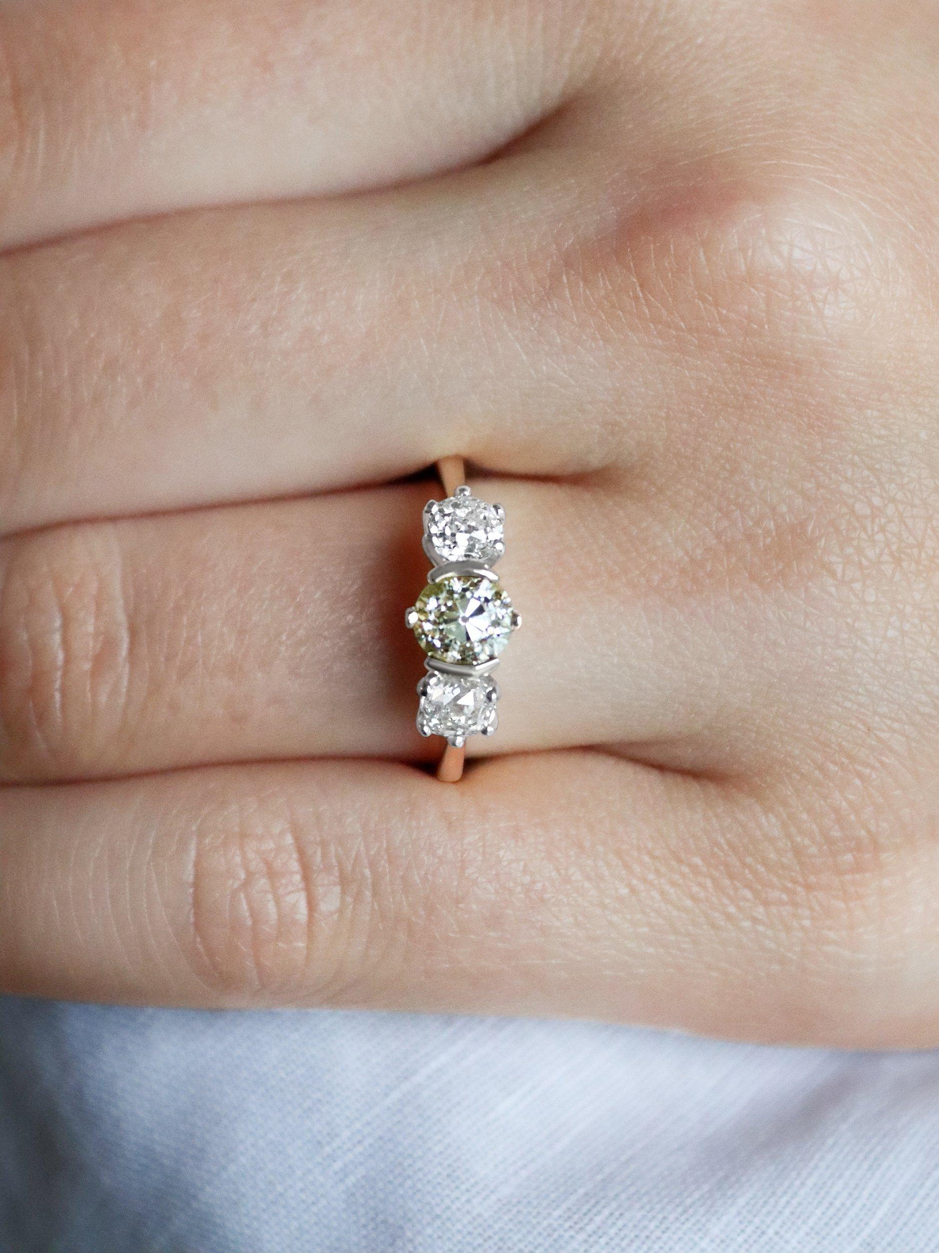 Product image 5 of 5, which shows Milton & Humble Jewellery Pre-Loved 18ct Yellow & White Gold Old Cut Diamond Ring