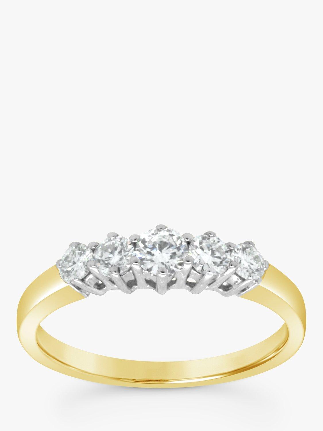 Product image 1 of 6, which shows Milton & Humble Jewellery Pre-Loved 18ct Yellow & White Gold Diamond Row Ring