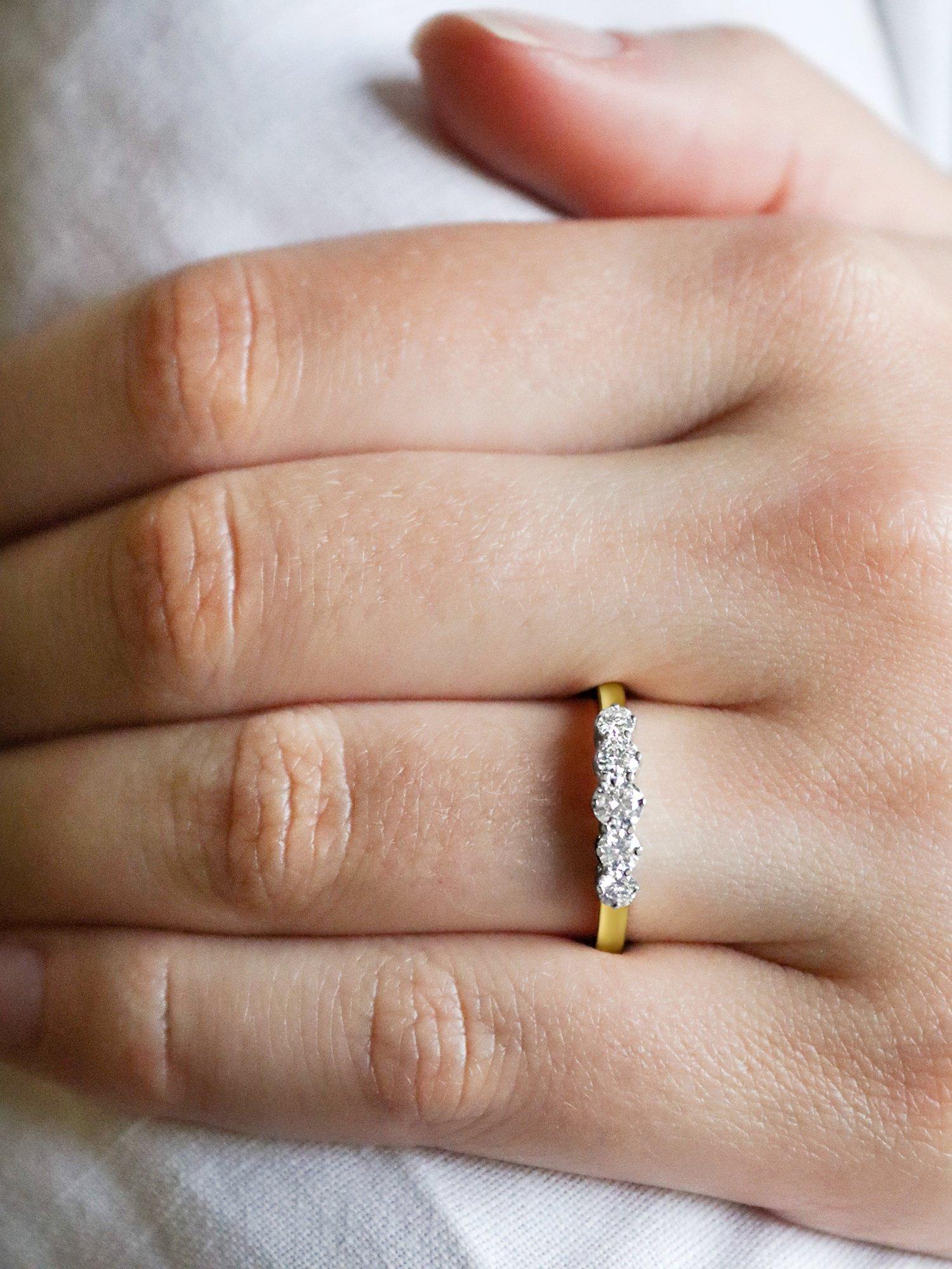 Product image 6 of 6, which shows Milton & Humble Jewellery Pre-Loved 18ct Yellow & White Gold Diamond Row Ring