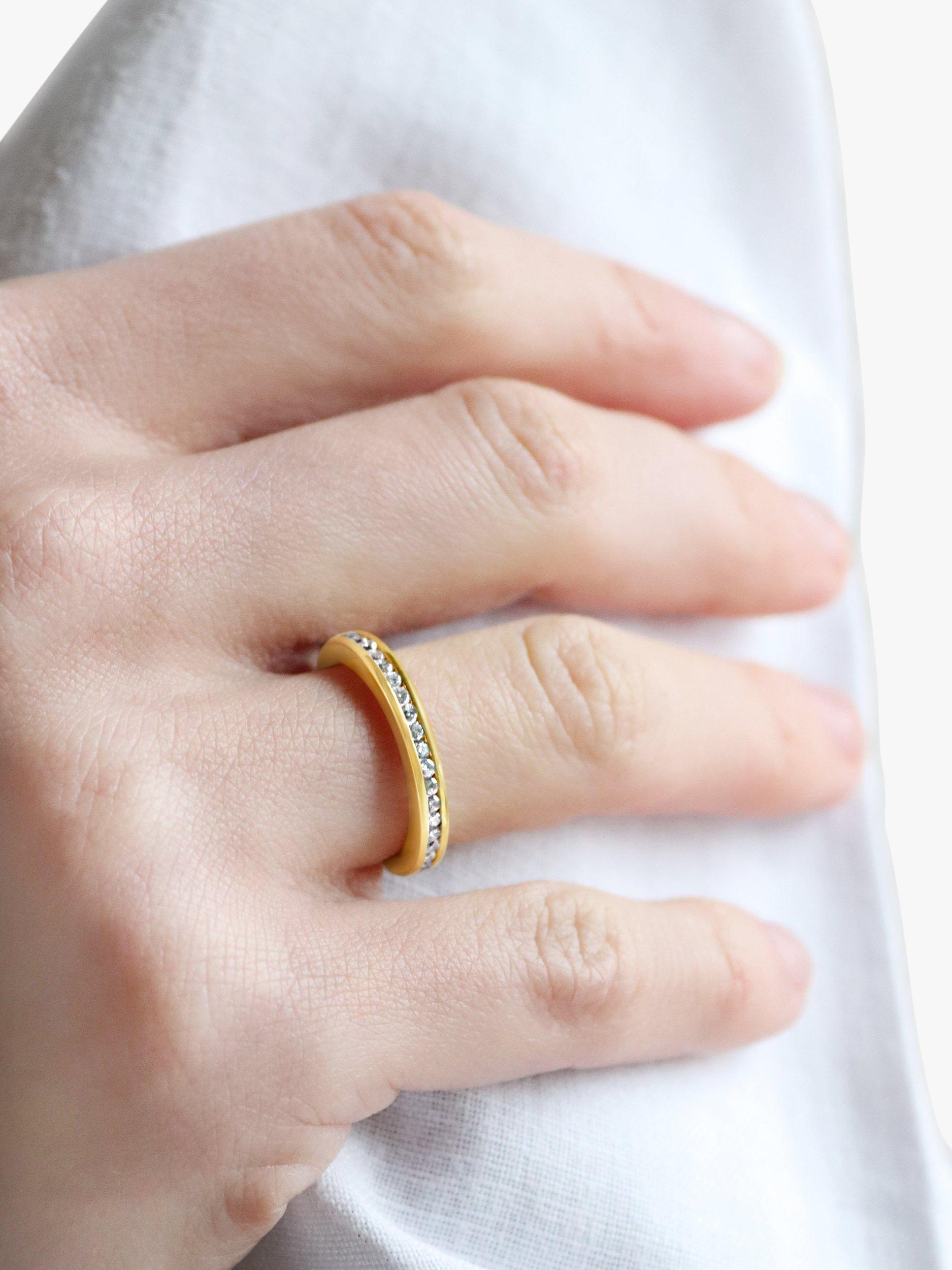 Product image 10 of 10, which shows Milton & Humble Jewellery Pre-Loved Boodle & Dunthorne 18ct Yellow Gold & Diamond Eternity Ring