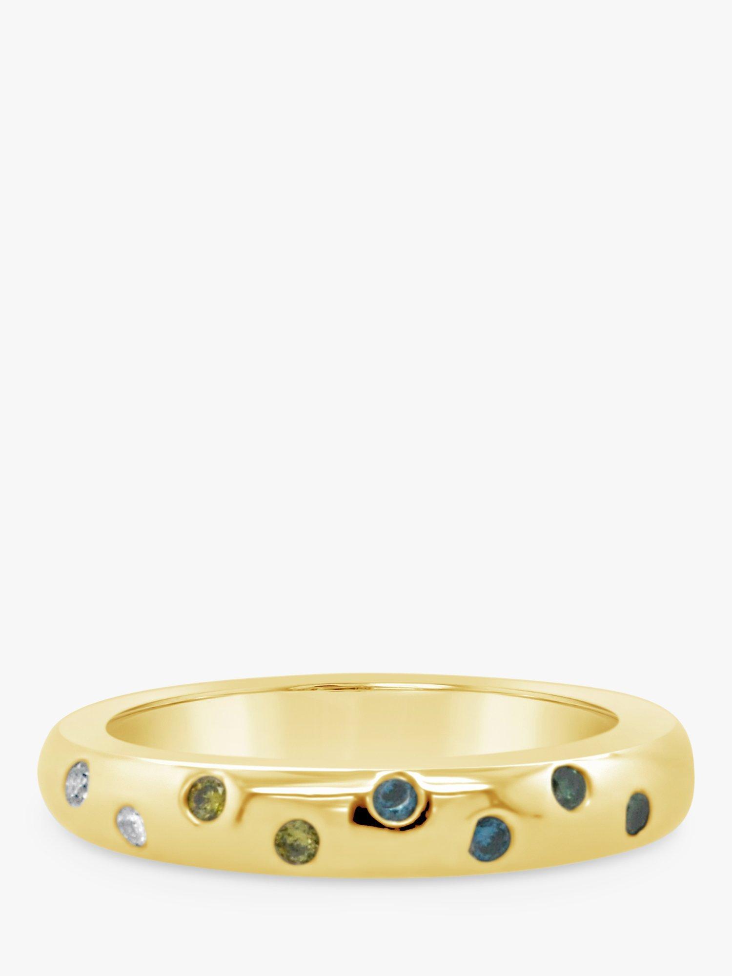 Product image 1 of 5, which shows Milton & Humble Jewellery Pre-Loved 14ct Yellow Gold Coloured Diamond Band Ring