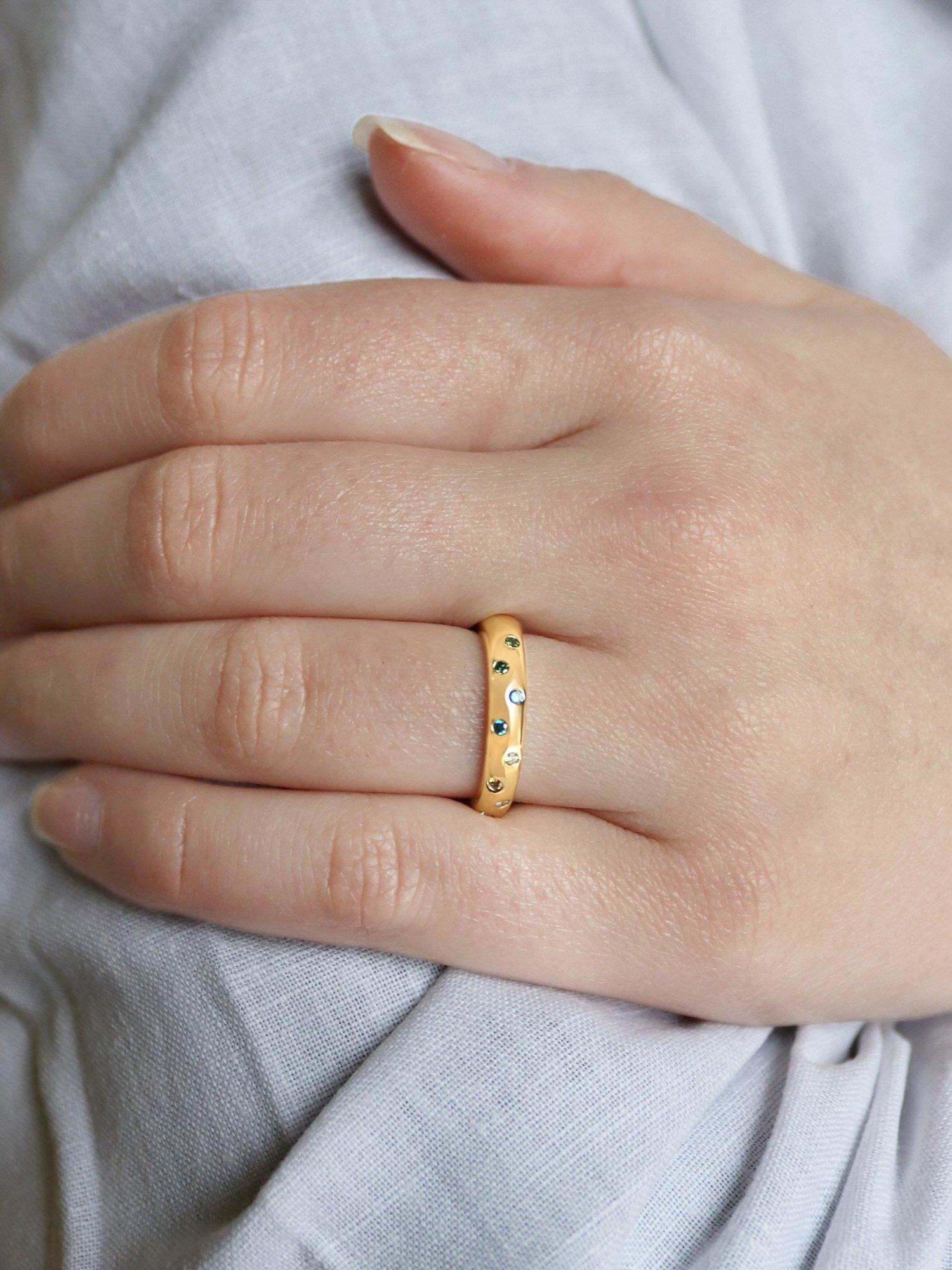 Product image 5 of 5, which shows Milton & Humble Jewellery Pre-Loved 14ct Yellow Gold Coloured Diamond Band Ring