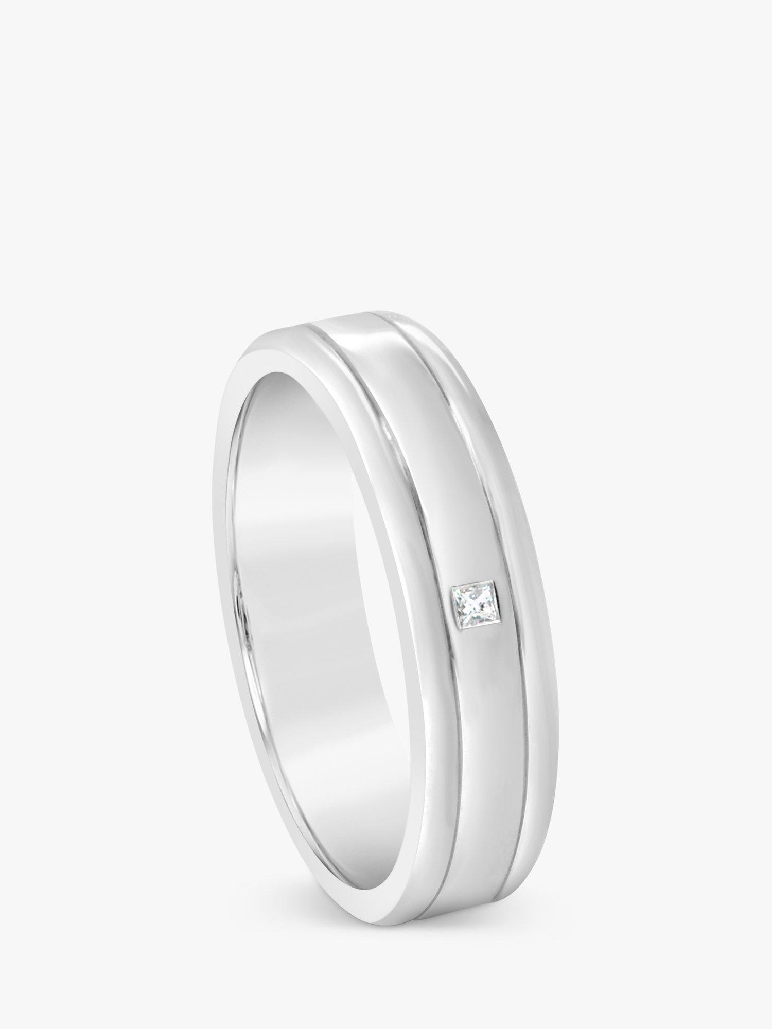 Product image 2 of 4, which shows Milton & Humble Jewellery Pre-Loved Platinum Diamond Groove Band Ring