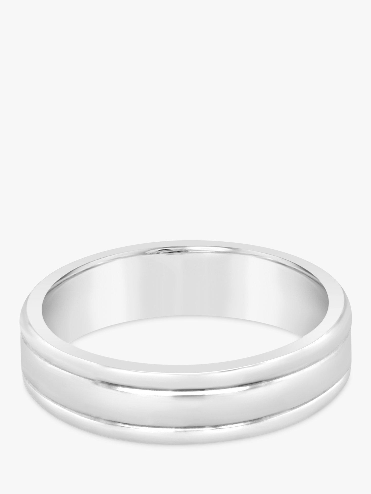 Product image 3 of 4, which shows Milton & Humble Jewellery Pre-Loved Platinum Diamond Groove Band Ring
