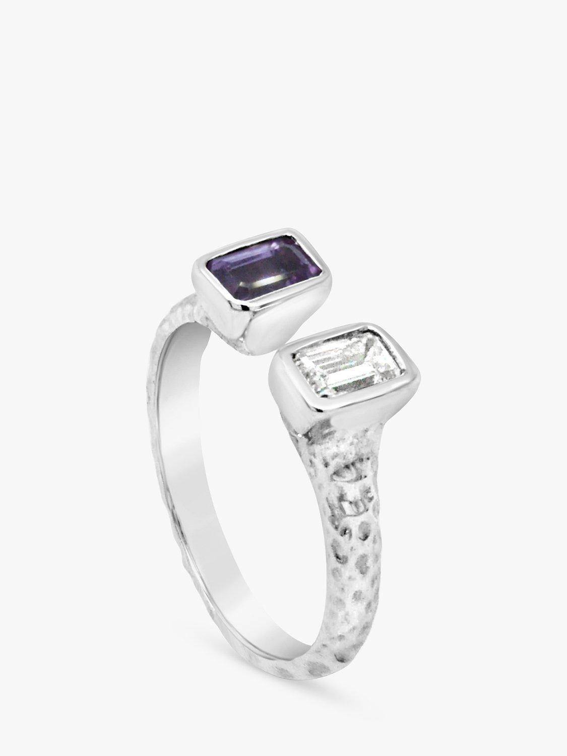 Product image 2 of 6, which shows Milton & Humble Jewellery Pre-Loved 14ct White Gold Sapphire & Diamond You and Me Ring