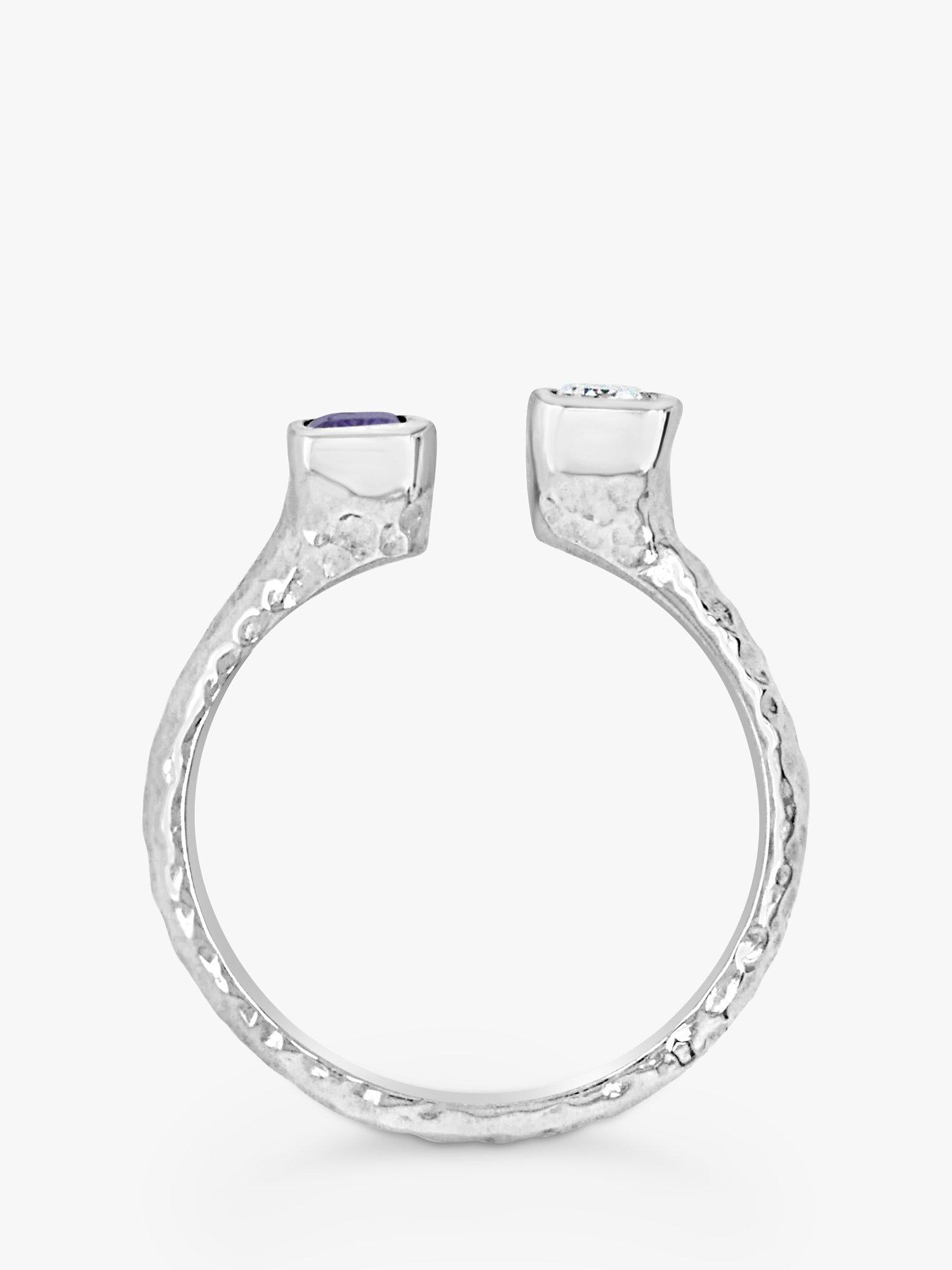 Product image 4 of 6, which shows Milton & Humble Jewellery Pre-Loved 14ct White Gold Sapphire & Diamond You and Me Ring