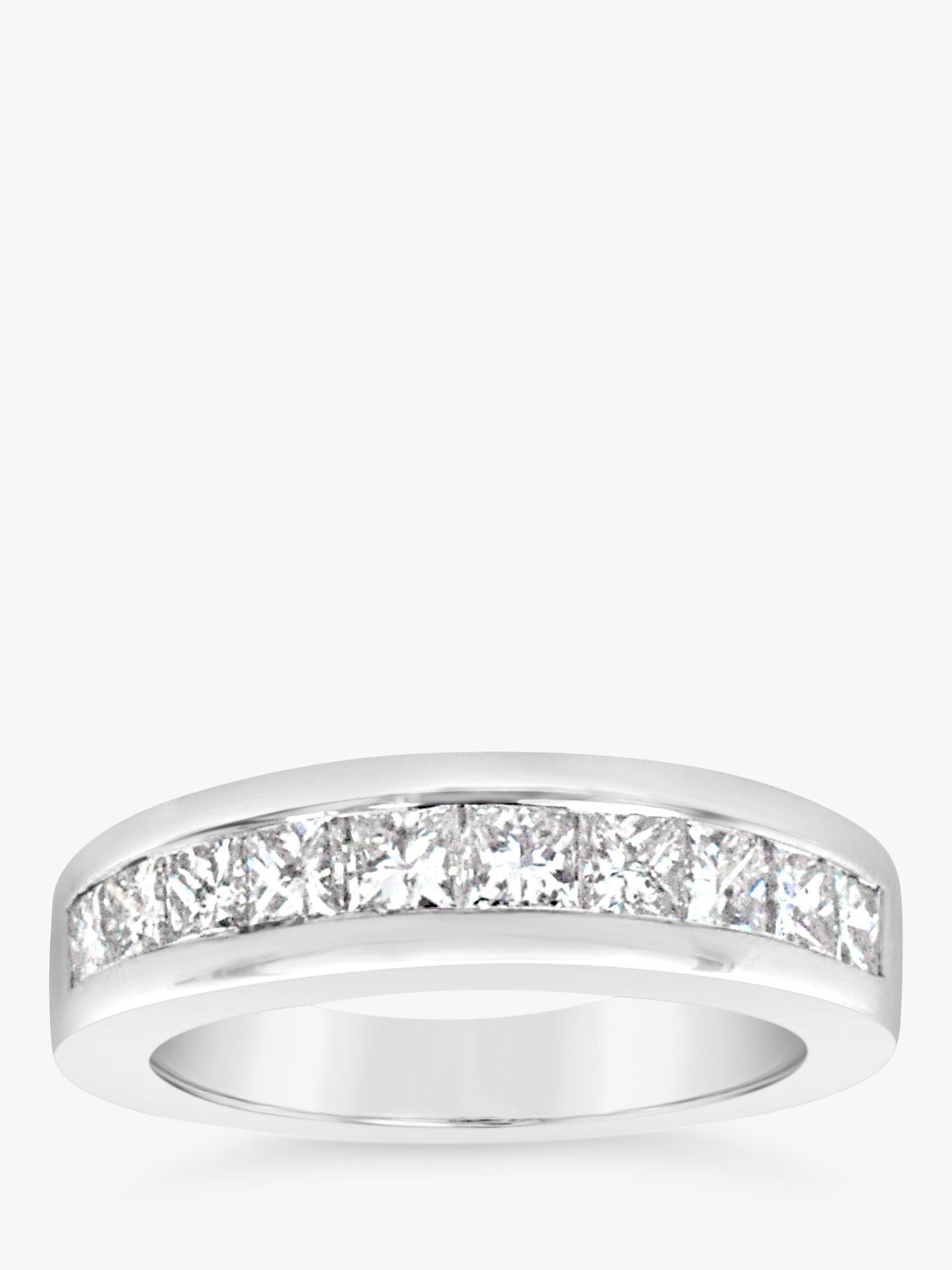 Product image 1 of 4, which shows Milton & Humble Jewellery Pre-Loved 14ct White Gold Diamond Half Eternity Ring