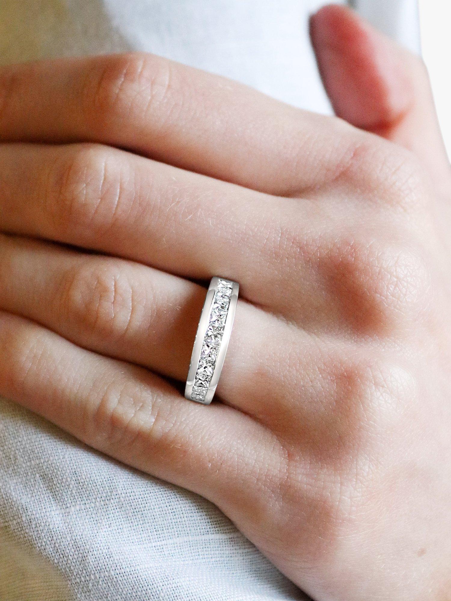 Product image 4 of 4, which shows Milton & Humble Jewellery Pre-Loved 14ct White Gold Diamond Half Eternity Ring