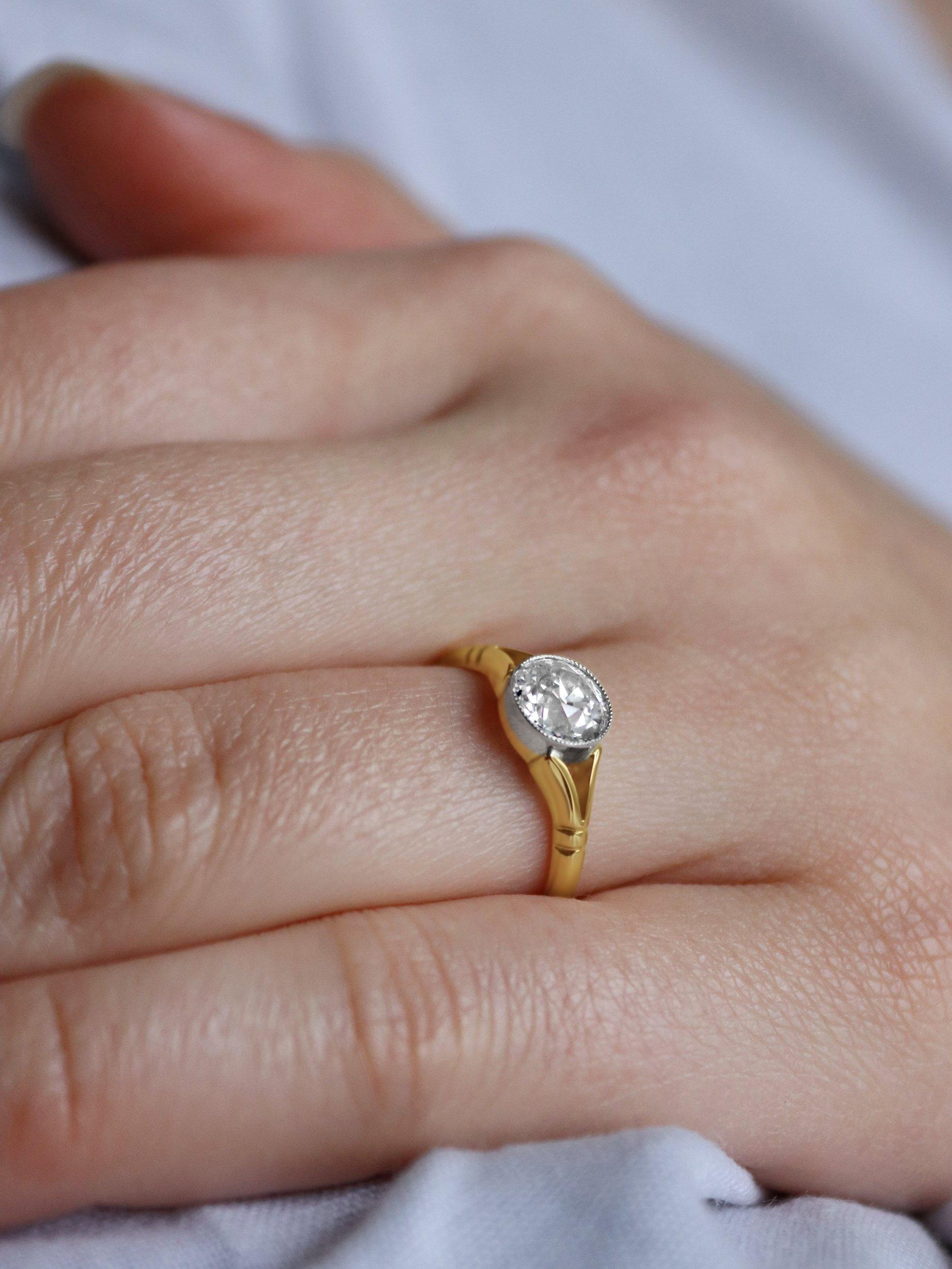 Milton & Humble Jewellery Pre-Loved 18ct White & Yellow Gold Old Cut Diamond Ring, Dated 1910/11