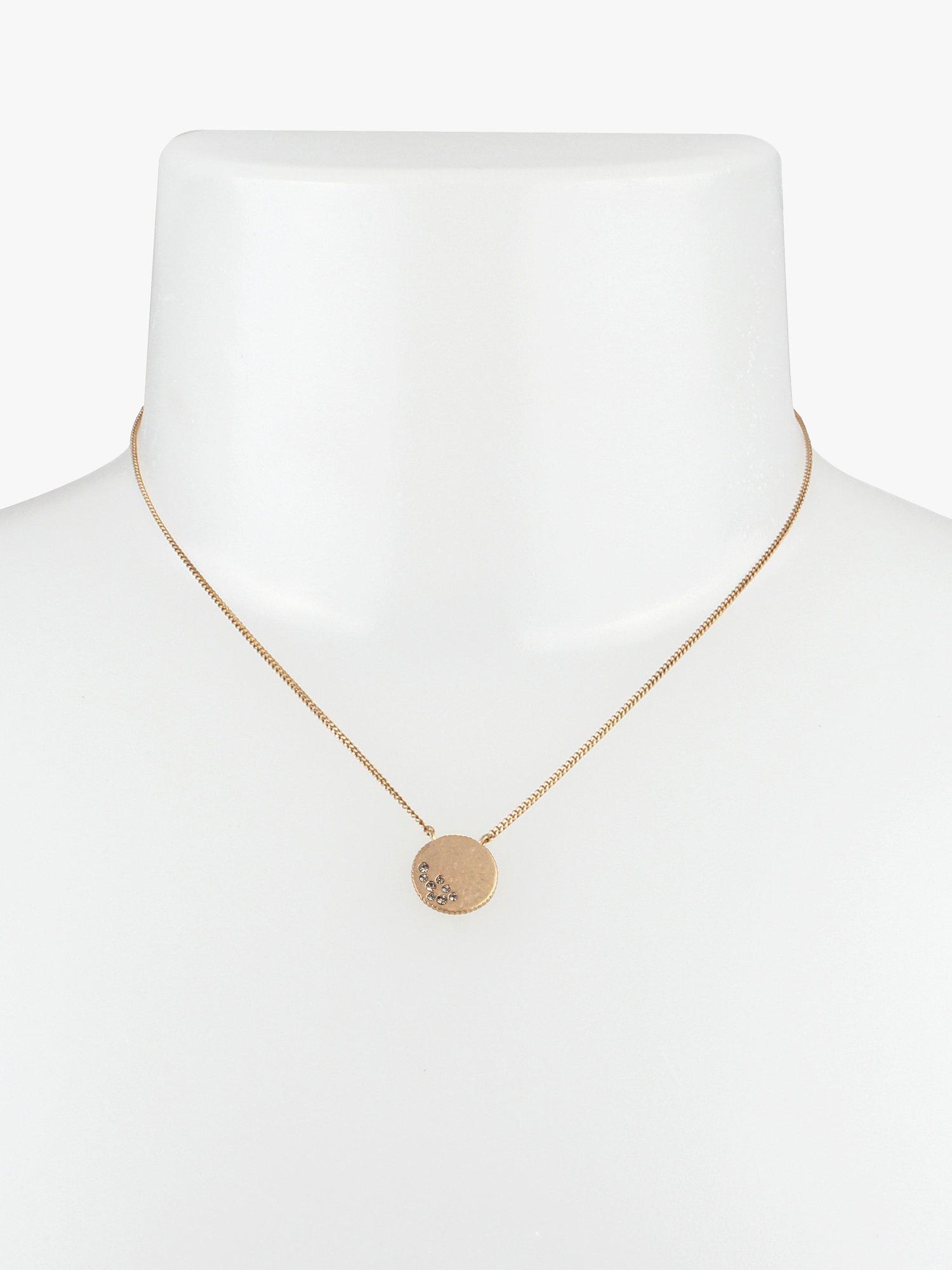 Product image 2 of 3, which shows AllSaints Coin Pendant Chain Necklace, Warm Brass
