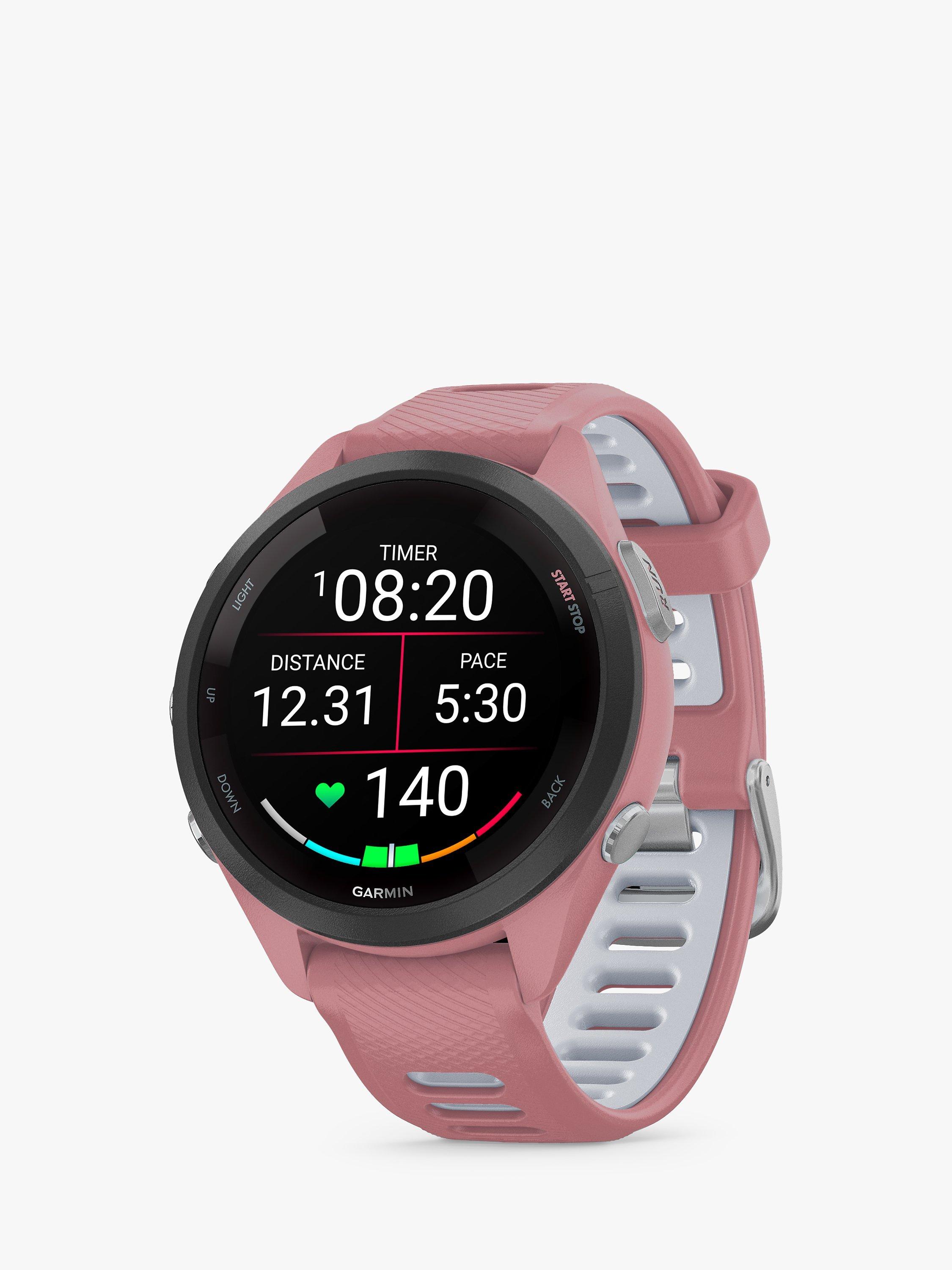 Garmin Forerunner 265S Wrist Heart Rate GPS Fitness Watch Light Pink White