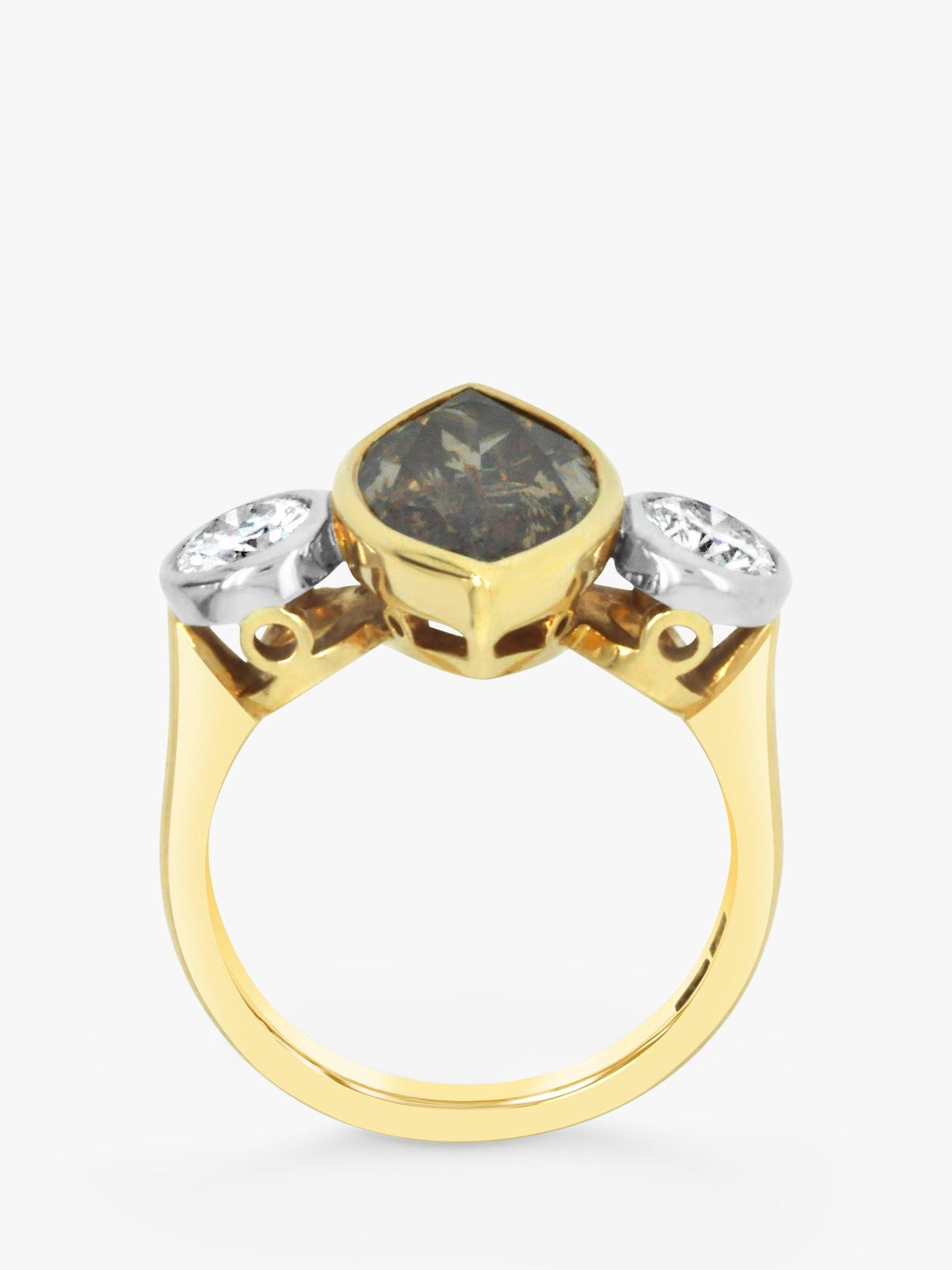 Product image 3 of 5, which shows Milton & Humble Jewellery Pre-Loved 18ct Yellow & White Gold Yellow Diamond Ring