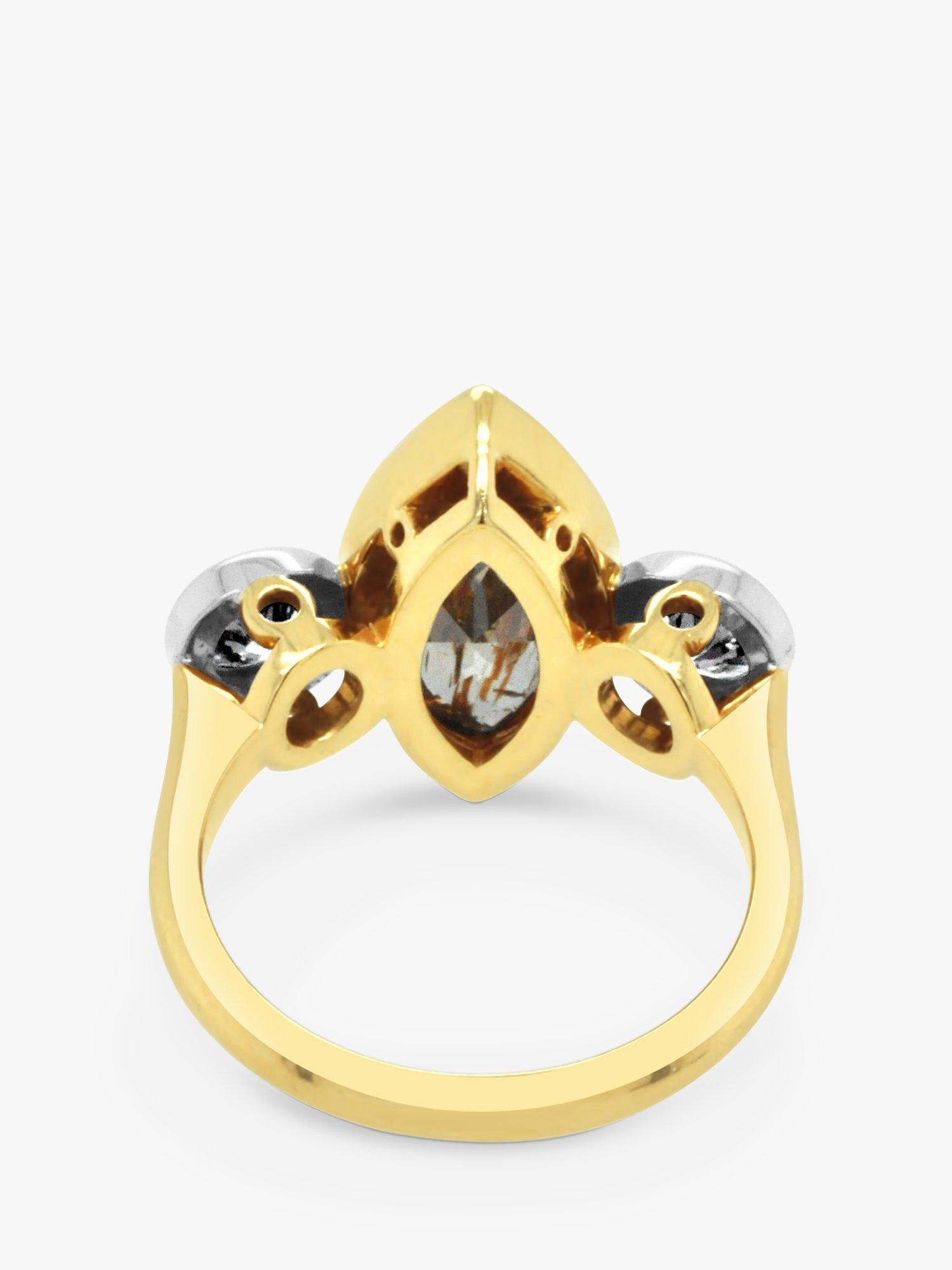 Product image 4 of 5, which shows Milton & Humble Jewellery Pre-Loved 18ct Yellow & White Gold Yellow Diamond Ring