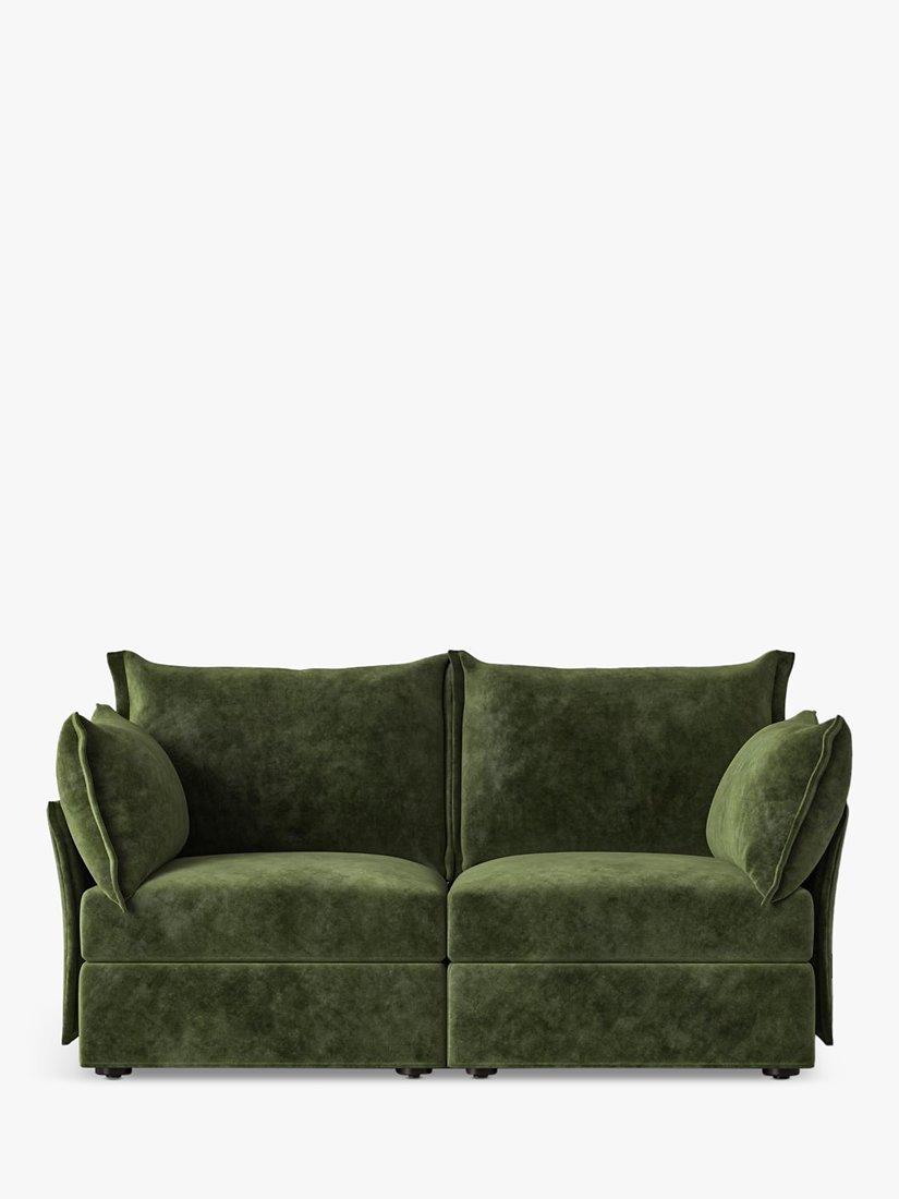 Model 06 Range, Swyft Model 06 Medium 2 Seater Sofa, Mottled Velvet Conifer