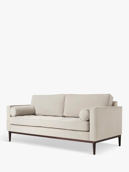 Swyft Model 02 Medium 2 Seater Sofa - view 2, Velvet Bone