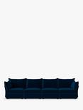 Swyft Model 06 Grand 4 Seater Sofa, Eco-velvet Indigo