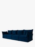 Swyft Model 06 Grand 4 Seater Sofa, Eco-velvet Indigo