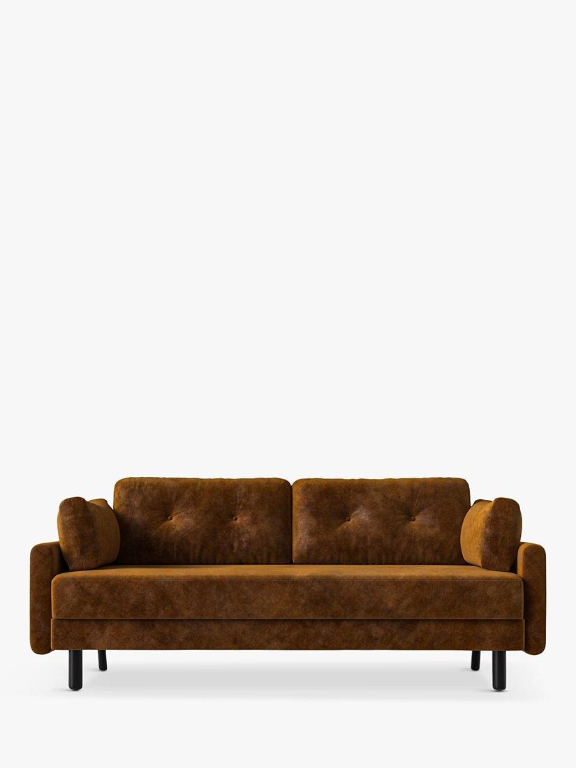 Model 04 Range, Swyft Model 04 Large 3 Seater Double Sofa Bed, Mottled Velvet Ochre