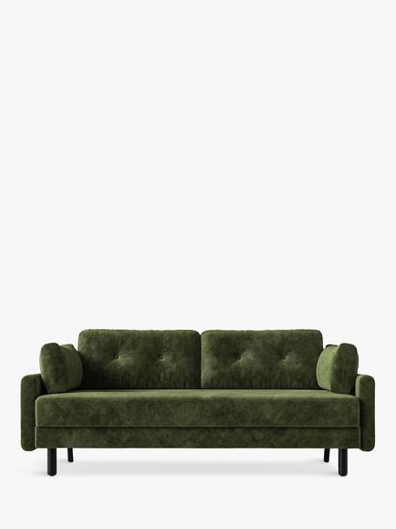 Swyft Model 04 Large 3 Seater Double Sofa Bed, Mottled Vlvt Conifer