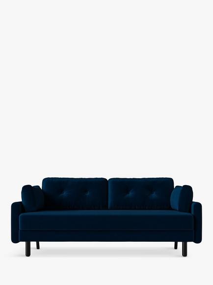 Swyft Model 04 Large 3 Seater Double Sofa Bed, Velvet Indigo