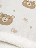 John Lewis Bear Bud Knitted Sherpa Fleece Baby Blanket, 100 x 80cm