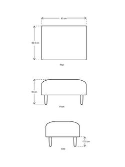 Swyft Model 05 Footstool - view 2, Velvet Bone