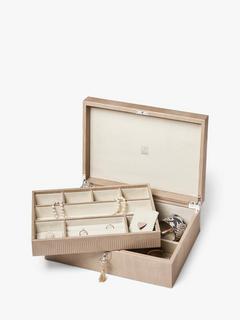 Aspinal of London Grand Luxe Leather Jewellery Case, Brown