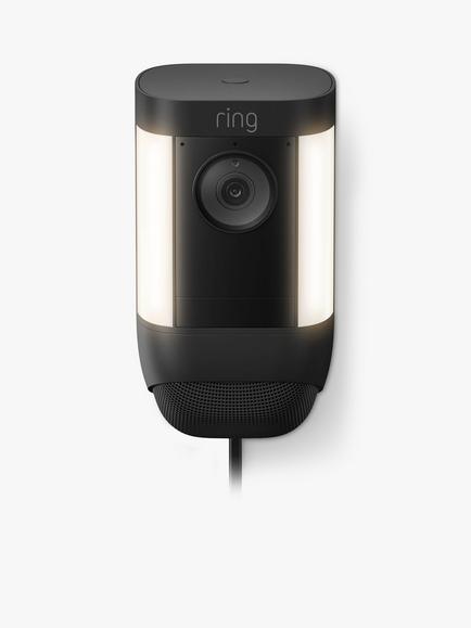 Ring Spotlight Cam Pro Plug-In Smart Security Camera with Built-in Wi-Fi & Siren Alarm, Black